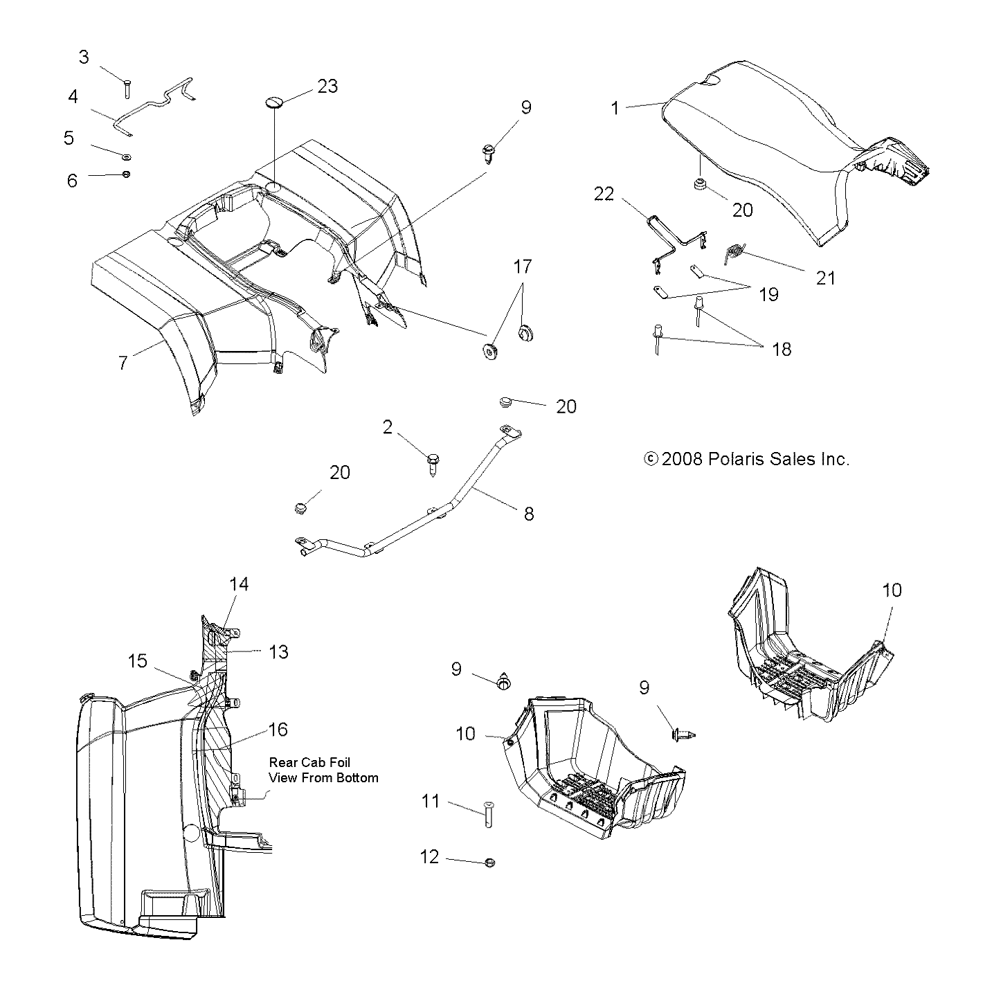 BODY, REAR CAB and SEAT - A11CF76AA (49ATVCABRR096X6)