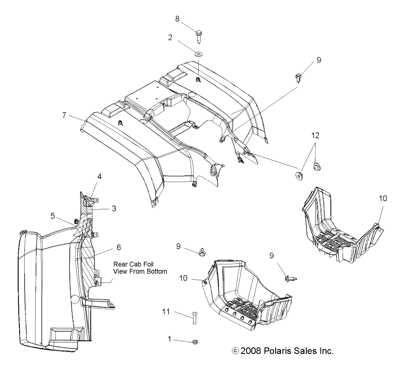 BODY, REAR CAB and FOOTWELLS - A09MN50ET (49ATVCABRR09SP500TR)