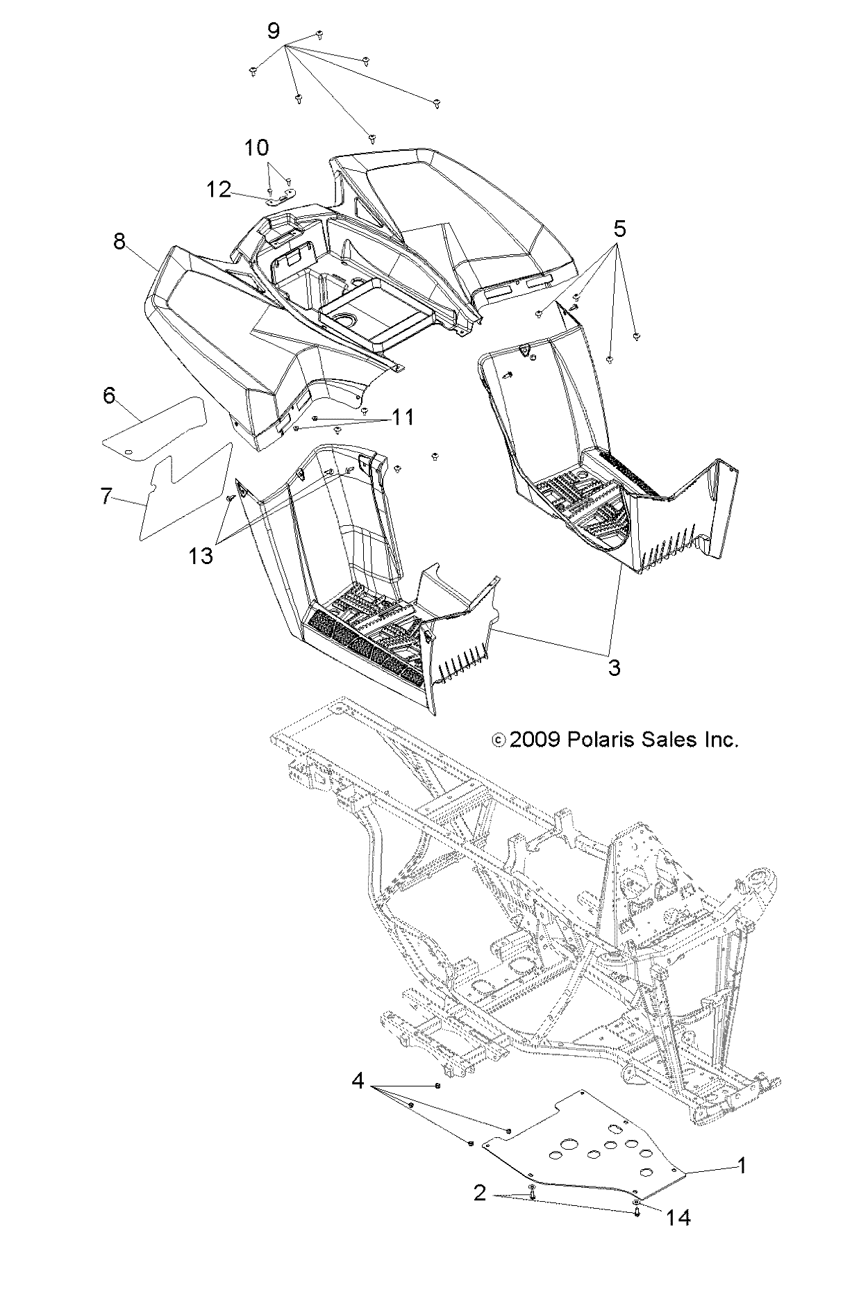 BODY, REAR CAB and FOOTWELLS - A13EA32AA (49ATVCABRR10BOSS)