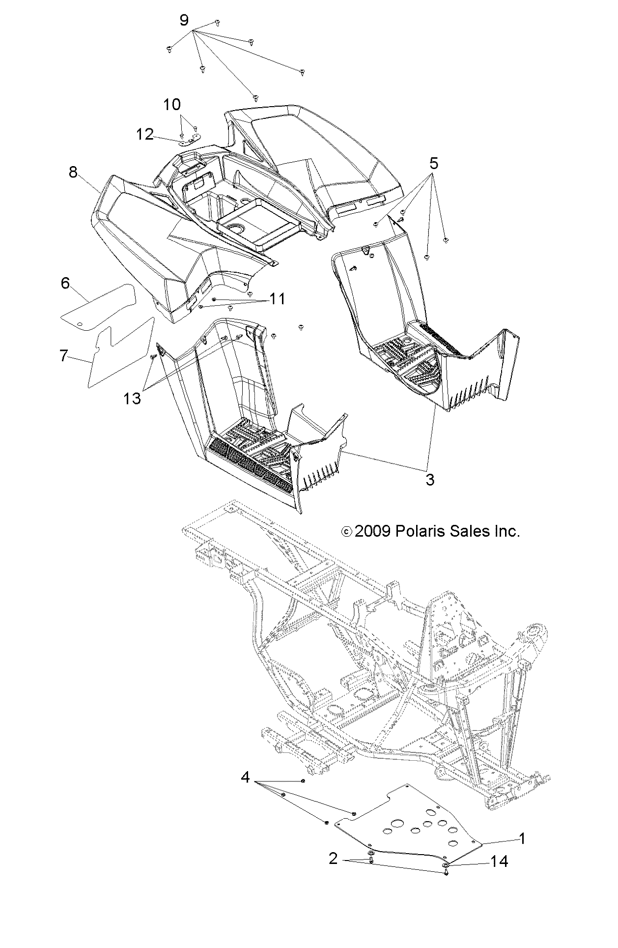 BODY, REAR CAB and FOOTWELLS - A12EA32FA (49ATVCABRR10BOSSI)