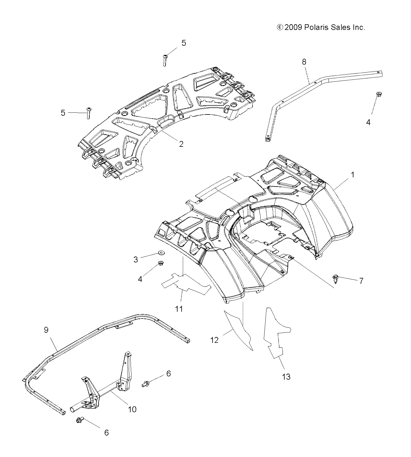 BODY, REAR CAB and REAR RACK - A10ZN85AL/AQ/AX (49ATVCABRR10SPXP550)