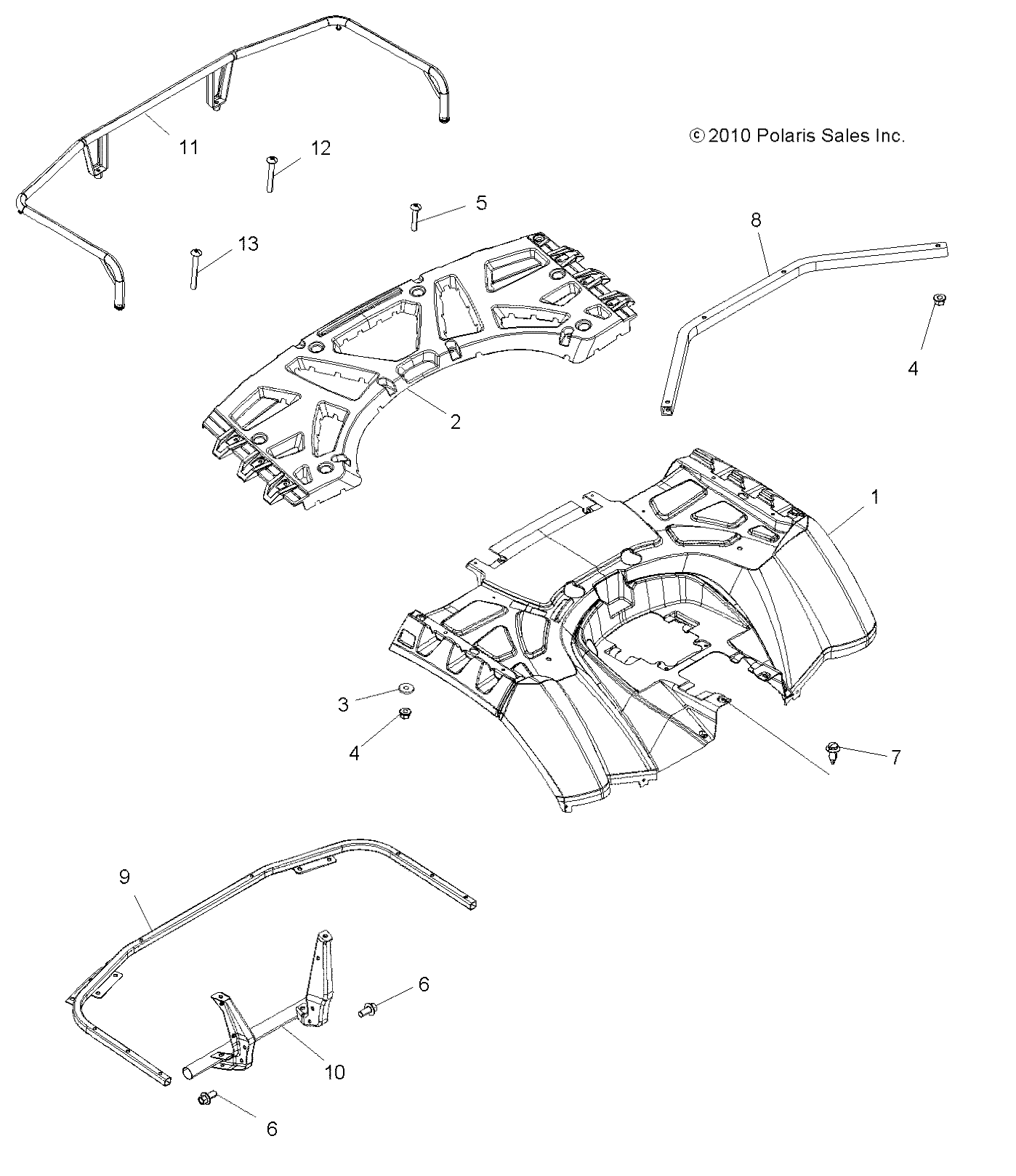 BODY, REAR CAB and REAR RACK - A11ZX85AB/AK/AL/AO/AS/AT/AW/AX (49ATVCABRR11SPXPEPS850)