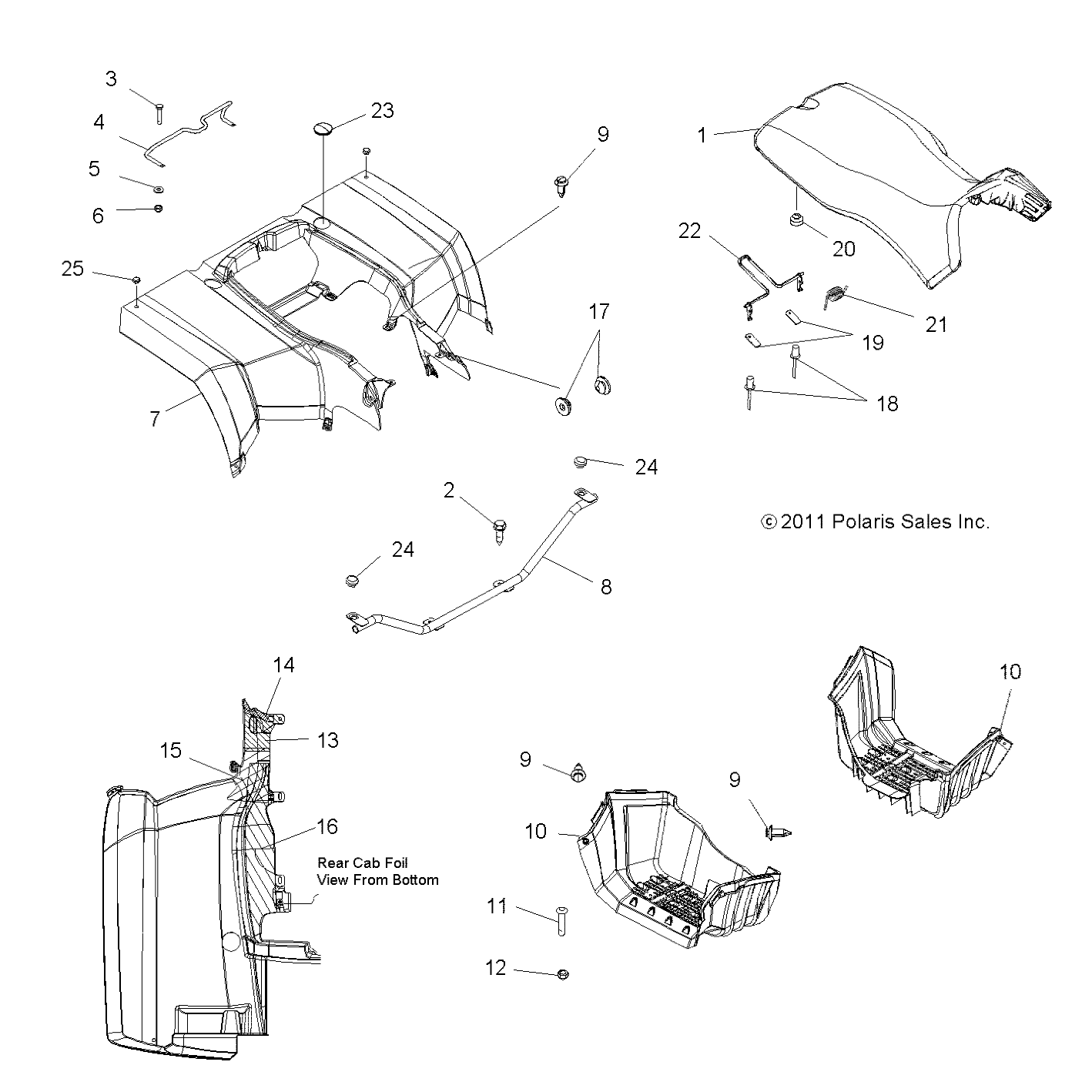 BODY, REAR CAB and SEAT - A13CF76FF (49ATVCABRR12SP6X6)