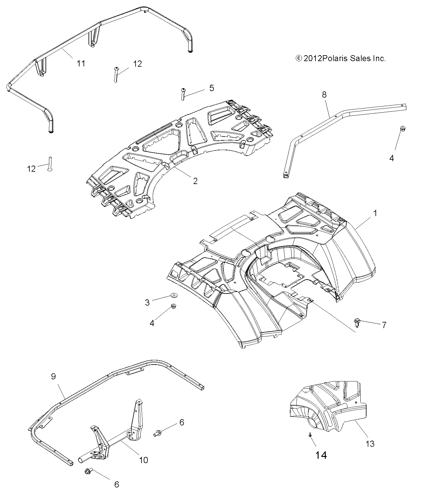 BODY, REAR CAB and REAR RACK - A16SXE85AS/AM/AB/A85A1/A2/A9 (49ATVCABRR13SPXP)