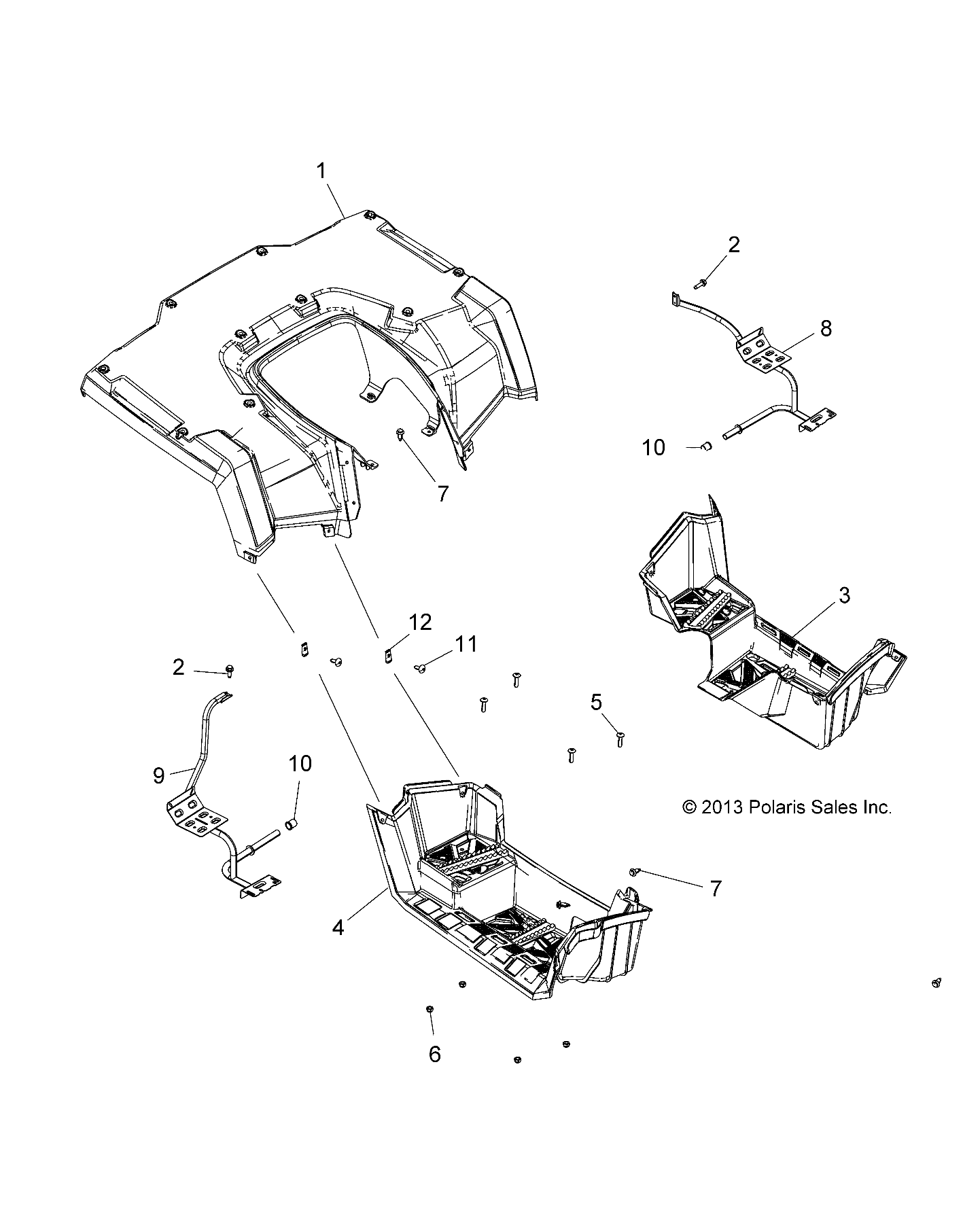 BODY, REAR CAB and FOOTWELLS - A18SDA57B7/L7/E57B5/D57LU (49ATVCABRR14SP570TRG)