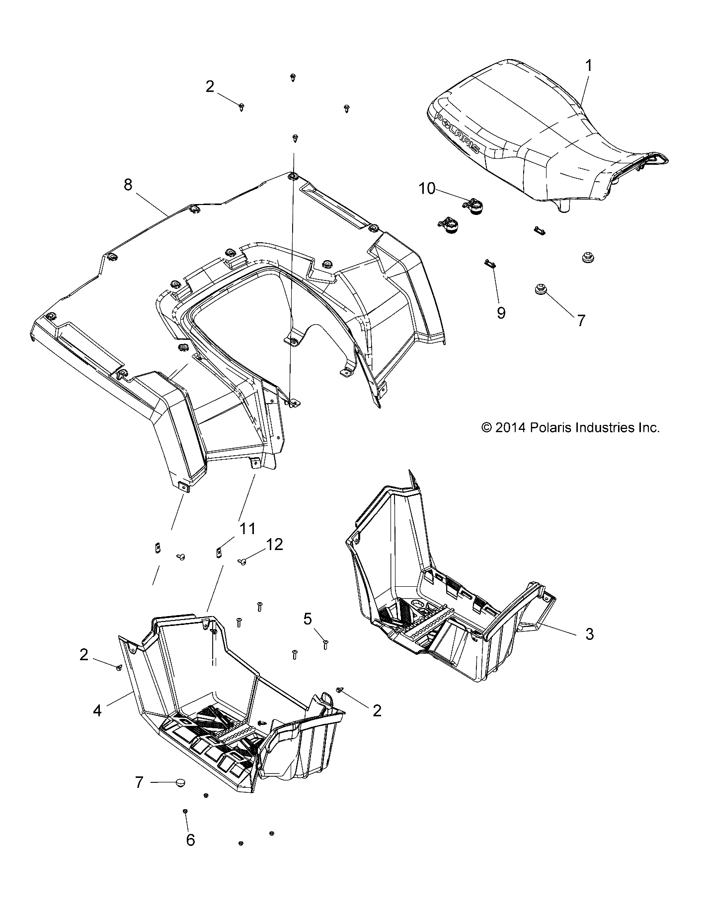 BODY, REAR CAB, SEAT and FOOTWELLS - A15SHD57AC/E57AS/AM/L57AK (49ATVCABRR15570)