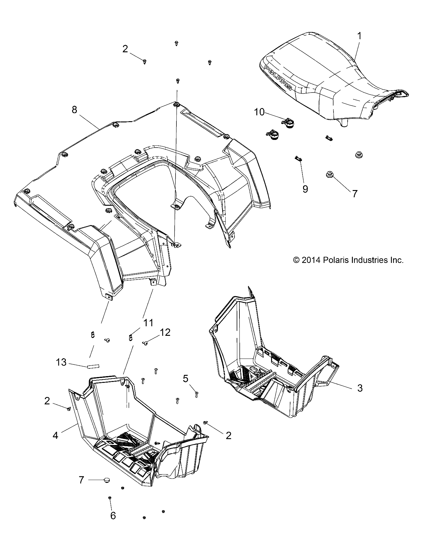 BODY, REAR CAB, SEAT and FOOTWELLS - A16SHC57CM (49ATVCABRR15570SPQ)