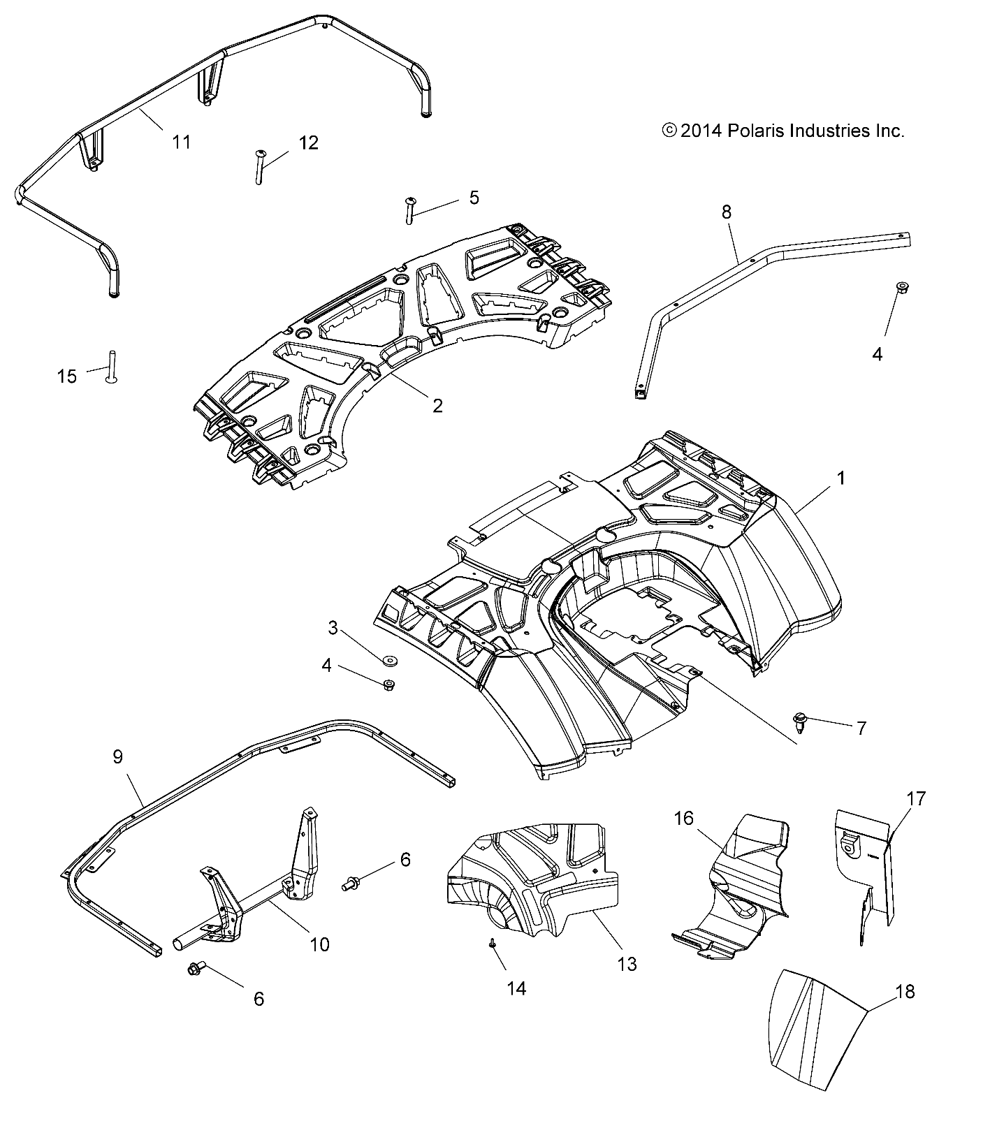 BODY, REAR CAB and REAR RACK - A15SXE95AC/AK/AW/L95AM (49ATVCABRR15XP1)