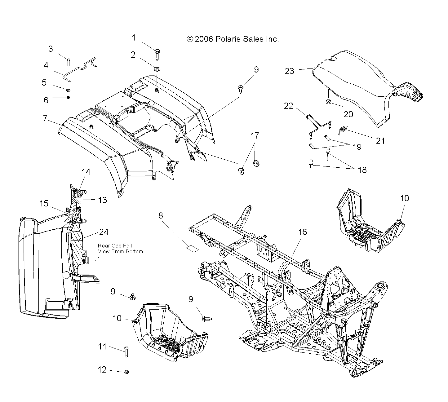 CAB, REAR, SEAT and FRAME - A07MH46AA/AZ (49ATVCABRRSP450)