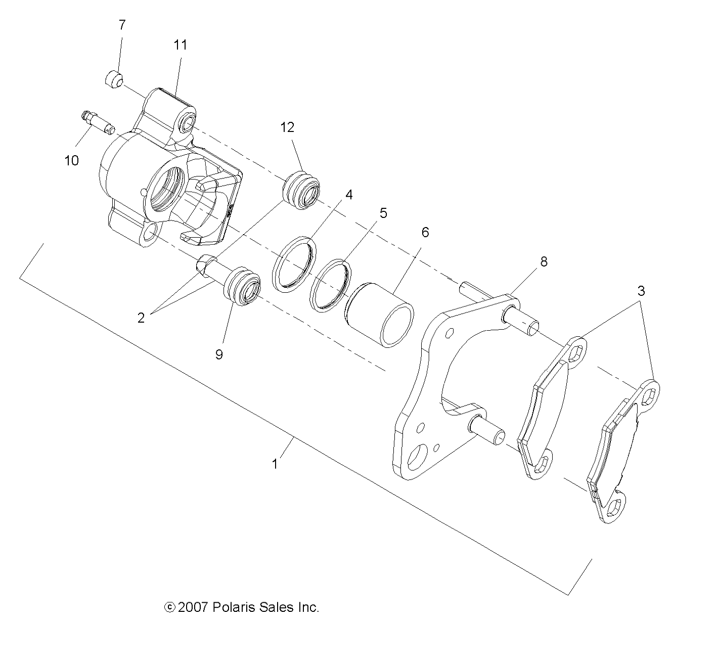 BRAKES, BRAKE CALIPER, FRONT - A18SEA57F1/SEE57F1/7 (49ATVCALIPER08X2500QUAD)