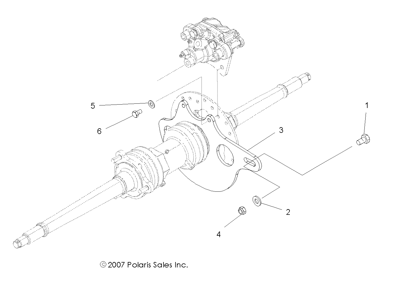 BRAKES, REAR CALIPER MOUNTING - A08CA32AA (49ATVCALIPERMTG08SCRAM)