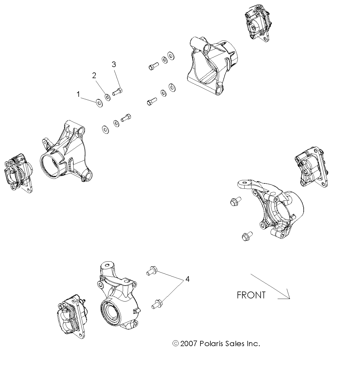 BRAKES, CALIPER MOUNTING - R13VE76FX/FI (49ATVCALIPERMTG08VISTA)