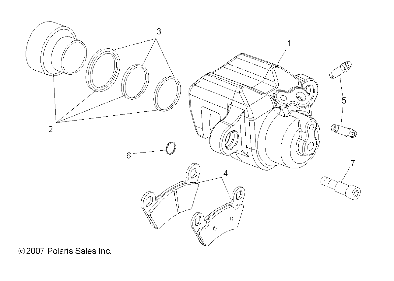 BRAKES, REAR CALIPER - A08CL50AA (49ATVCALIPERRR086X6)