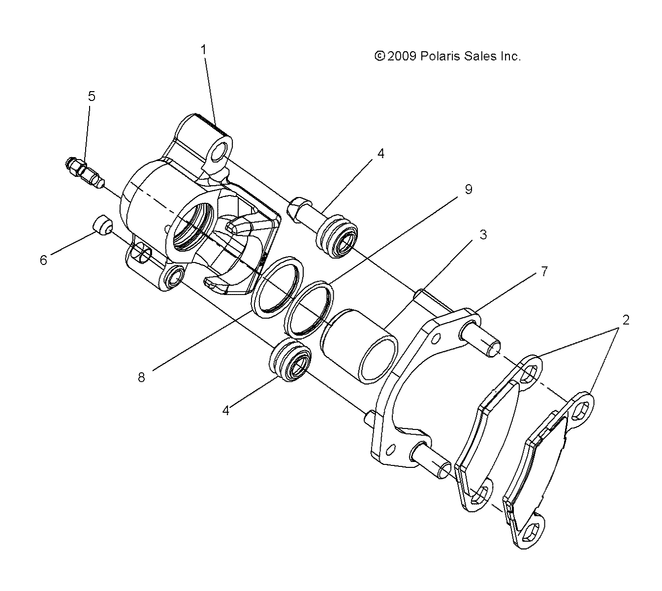 BRAKES, REAR CALIPER - A11LB27AA (49ATVCALIPERRR10HAWK)