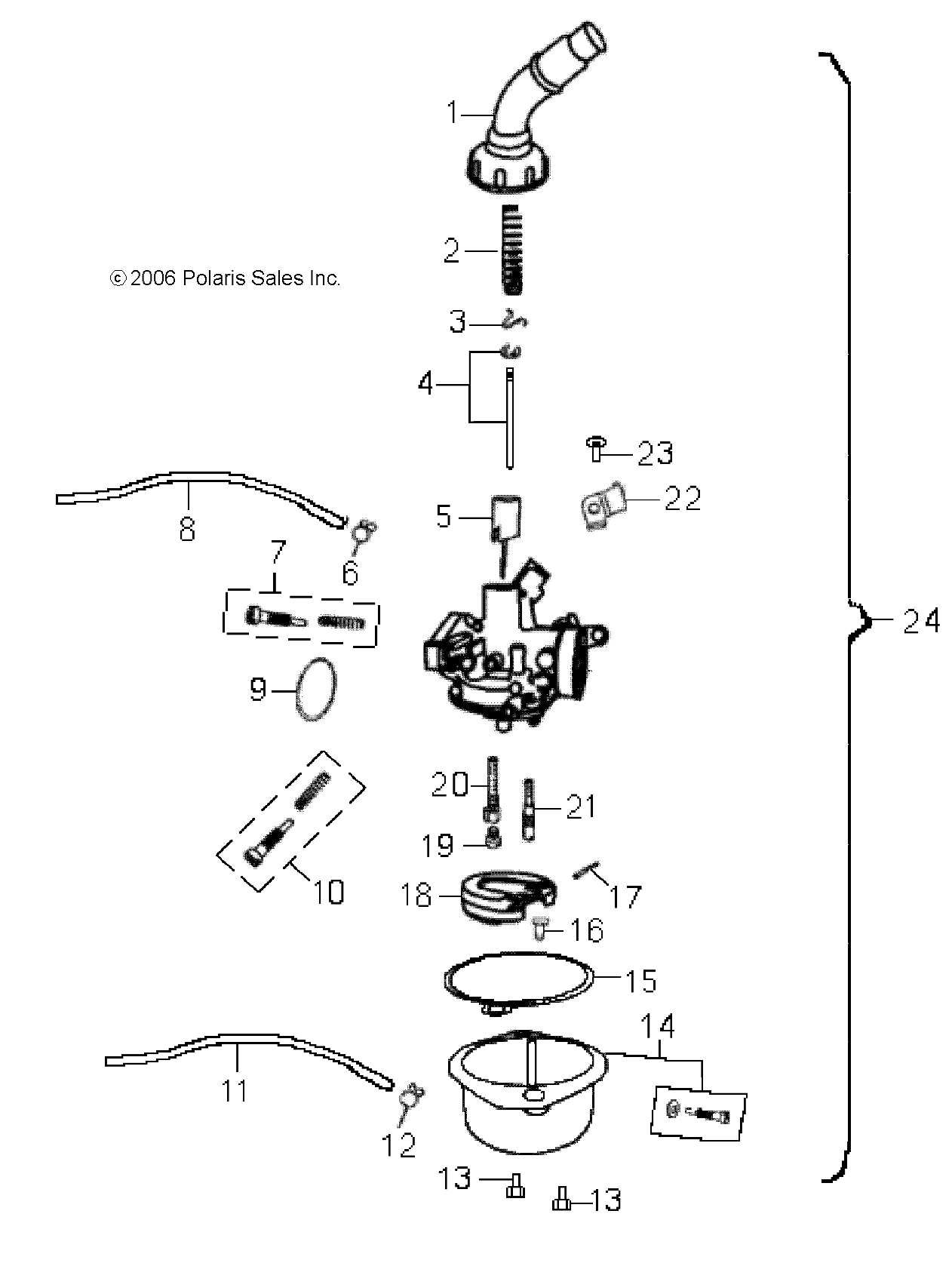 ENGINE, CARBURETOR - A07FA09AA/AB (49ATVCARB07OTLW90)