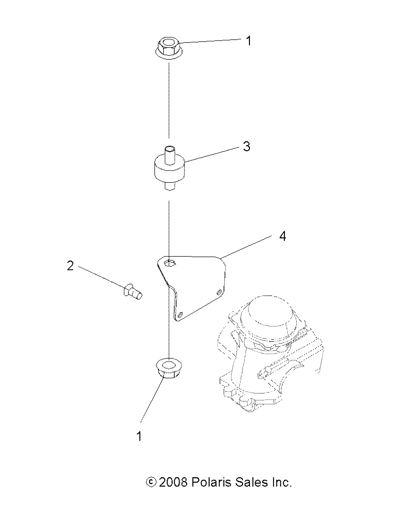 ENGINE, CARBURETOR BRACKET - A12EA32AA (49ATVCARBBRKT08TB)