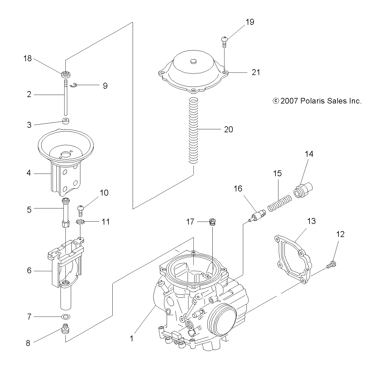 ENGINE, CARBURETOR UPPER - A08LB27AA (49ATVCARBUPPER08SP300)