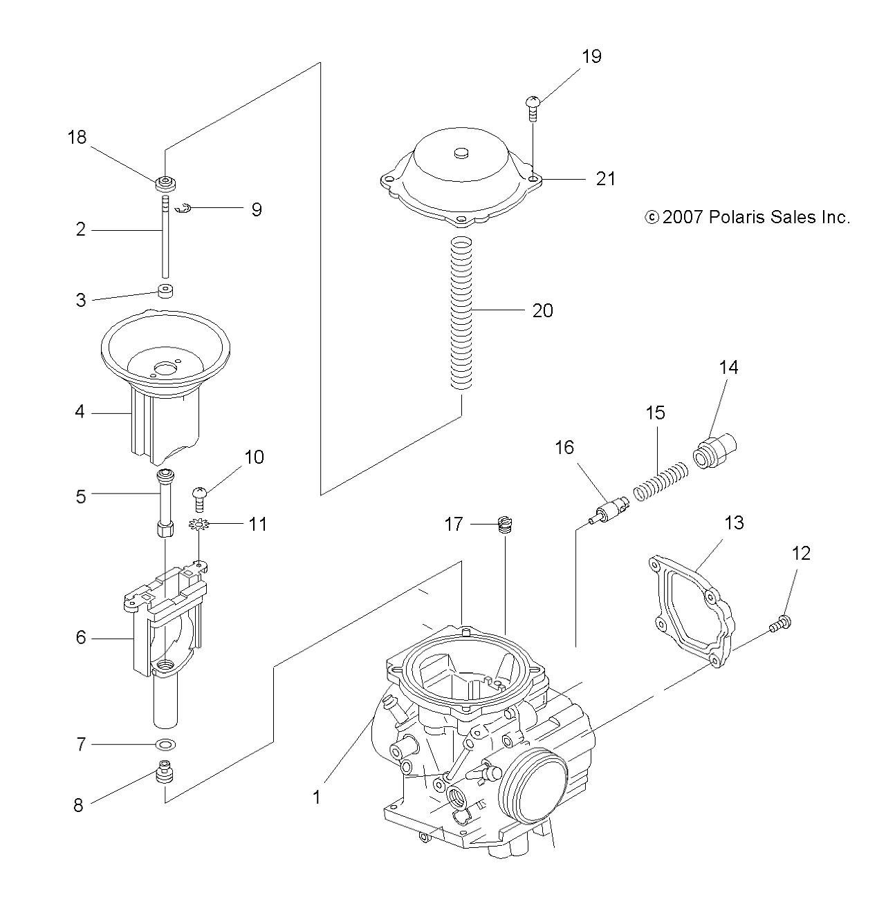 ENGINE, CARBURETOR UPPER - A09LH46AQ/AX/AZ (49ATVCARBUPPER08SP400)