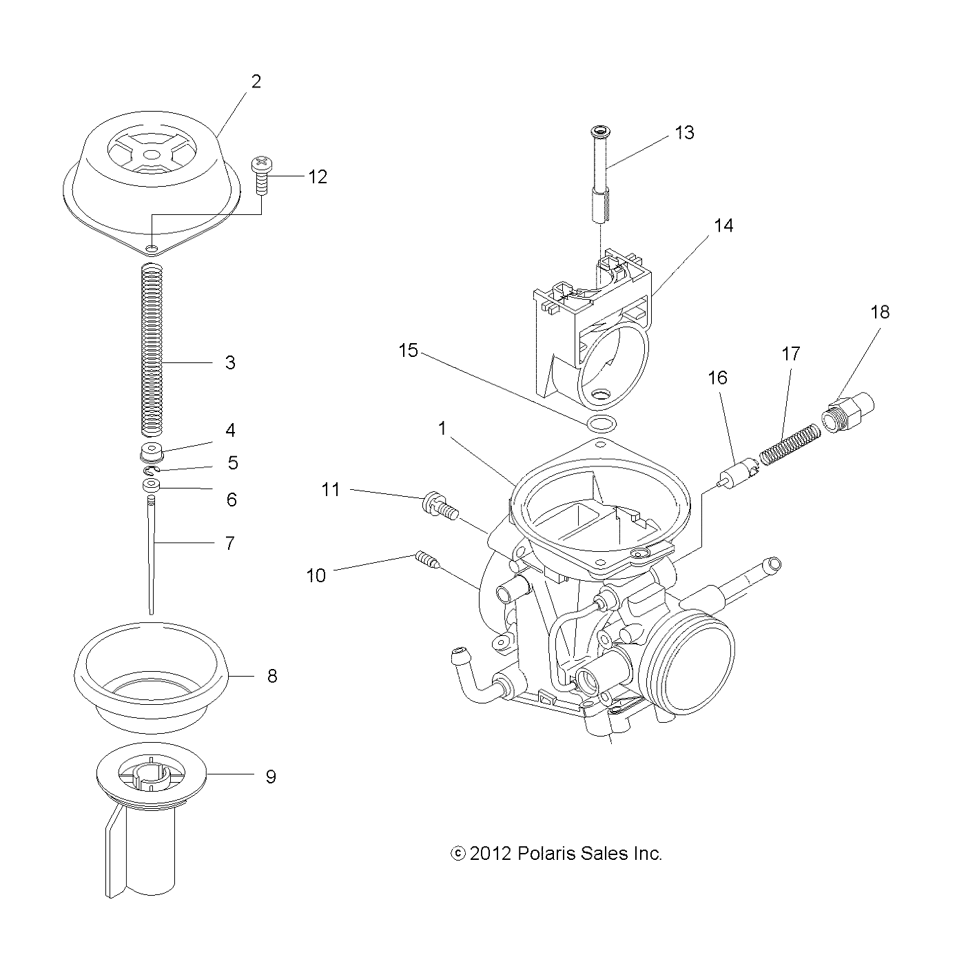 ENGINE, CARBURETOR, UPPER - A12NG50FA (49ATVCARBUPPER12SCRAM)