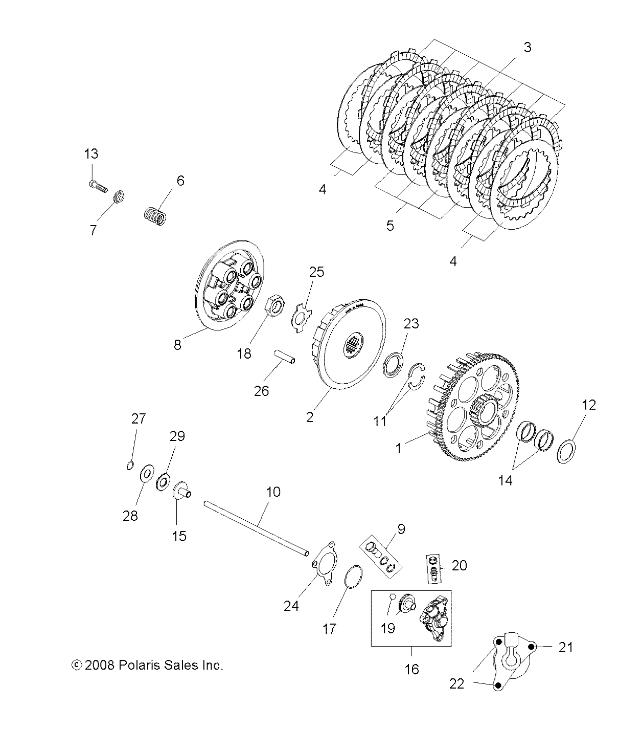 ENGINE, CLUTCH - A09GP52AA (49ATVCLUTCH09OUT450)