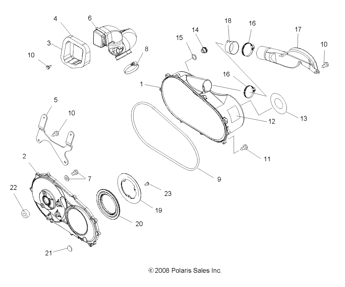 BODY, CLUTCH COVER - A08CA32AA (49ATVCLUTCHCVR08BOSS)