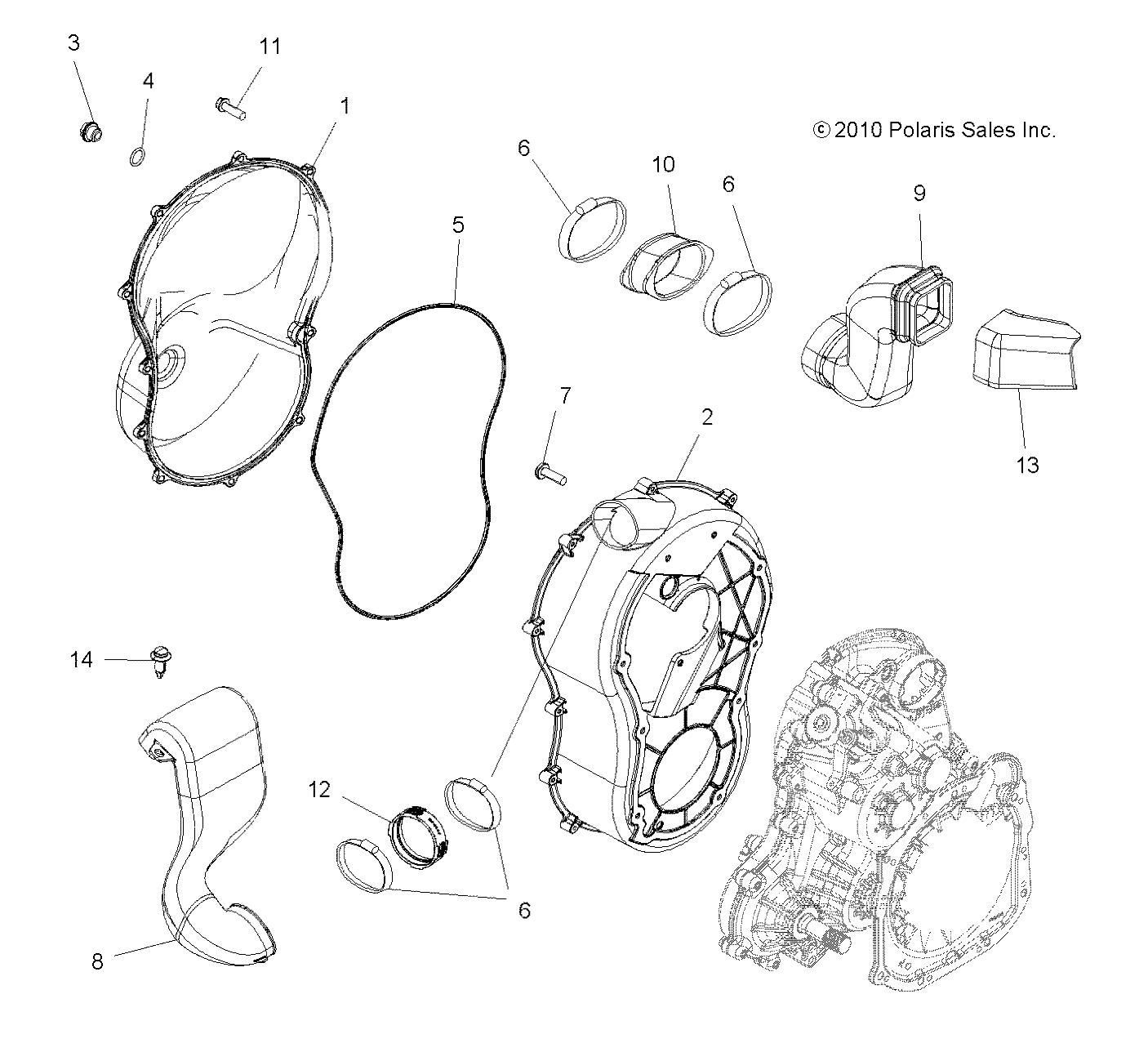 BODY, CLUTCH COVER - A13TN55FA (49ATVCLUTCHCVR11SPTRGEPS)