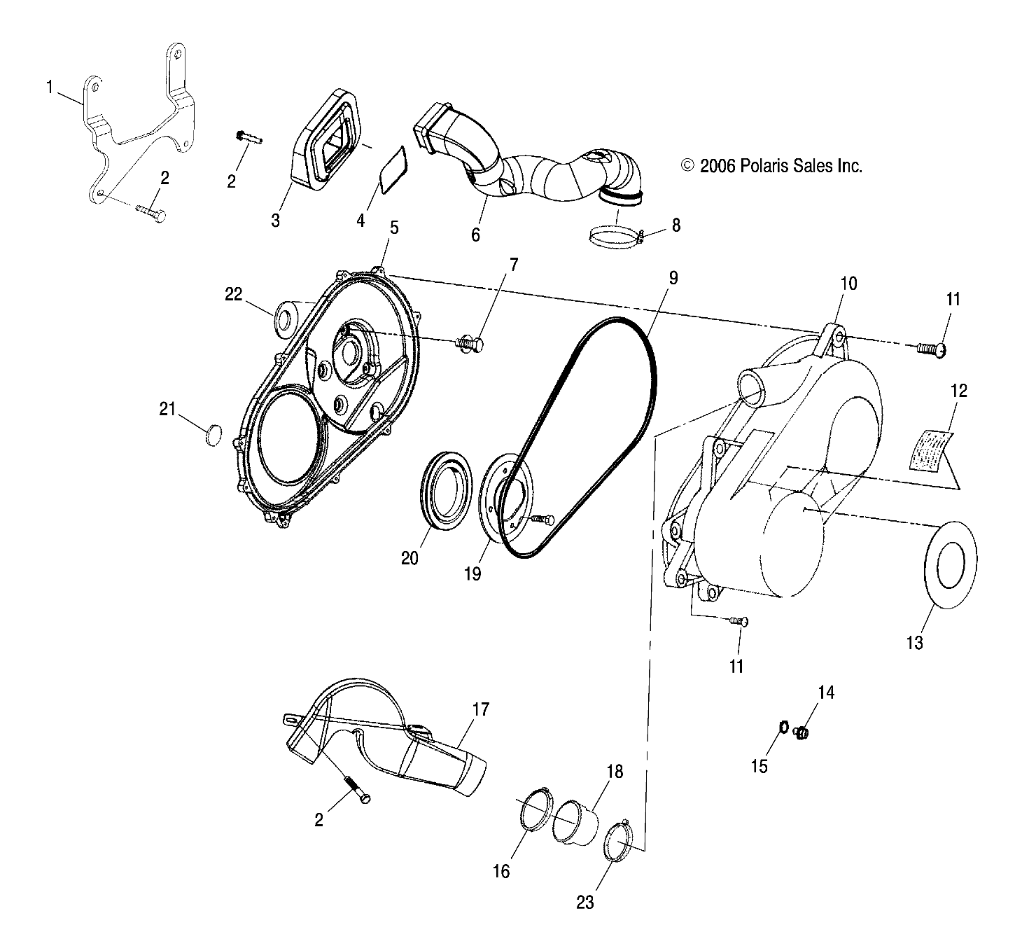 CLUTCH COVER - A07CA32AA (49ATVCLUTCHCVRBOSS)