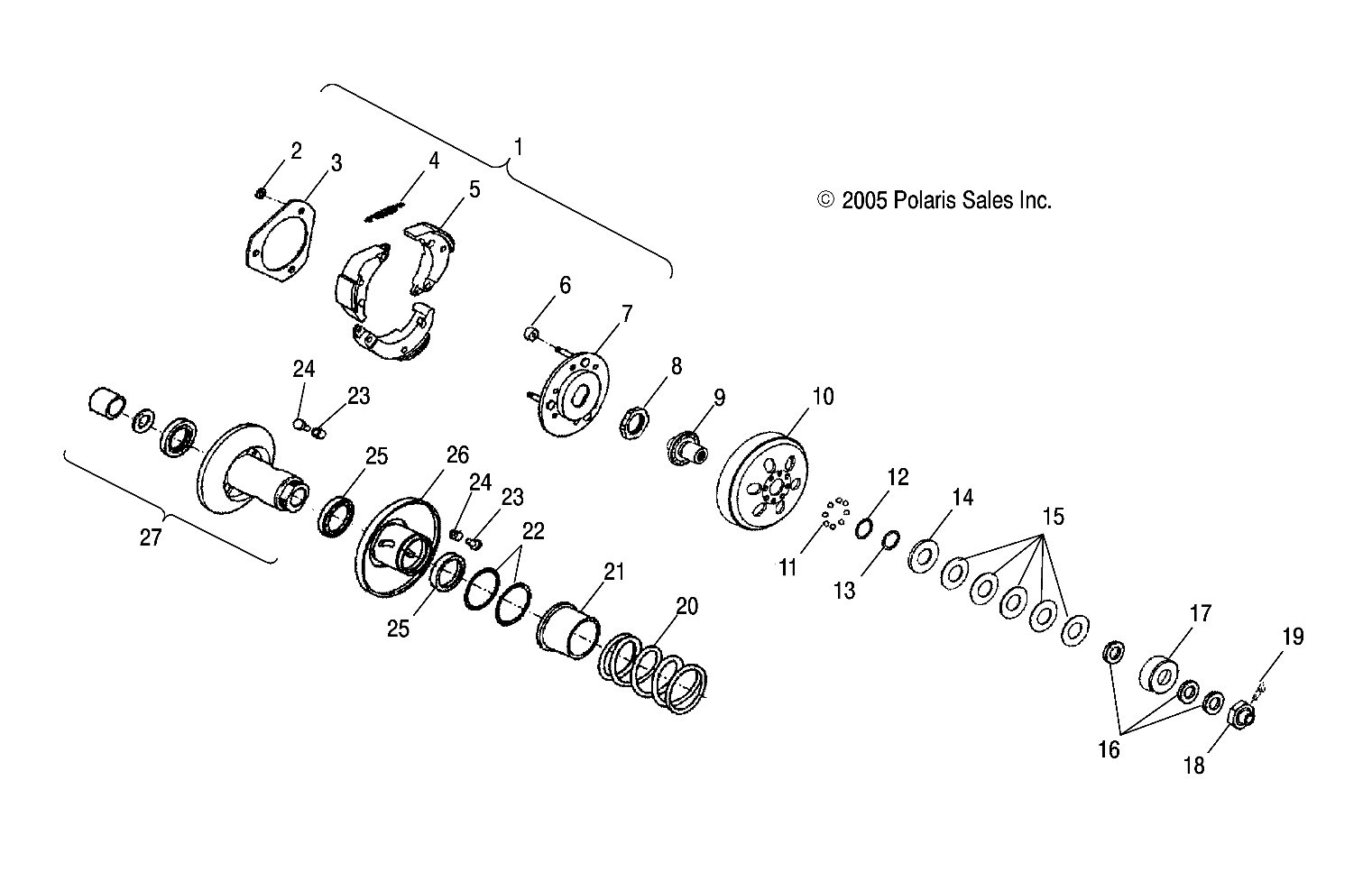 DRIVE TRAIN, SECONDARY CLUTCH - A10PB20EB (49ATVCLUTCHDRIVEN08PHX)