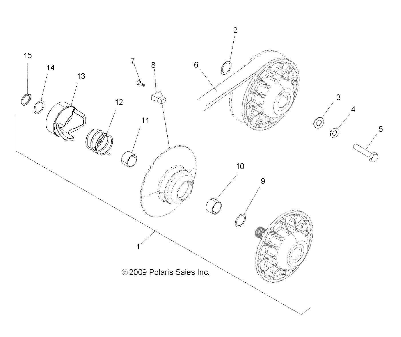 DRIVE TRAIN, SECONDARY CLUTCH - A12EA32AA (49ATVCLUTCHDRIVEN10TBLZR)