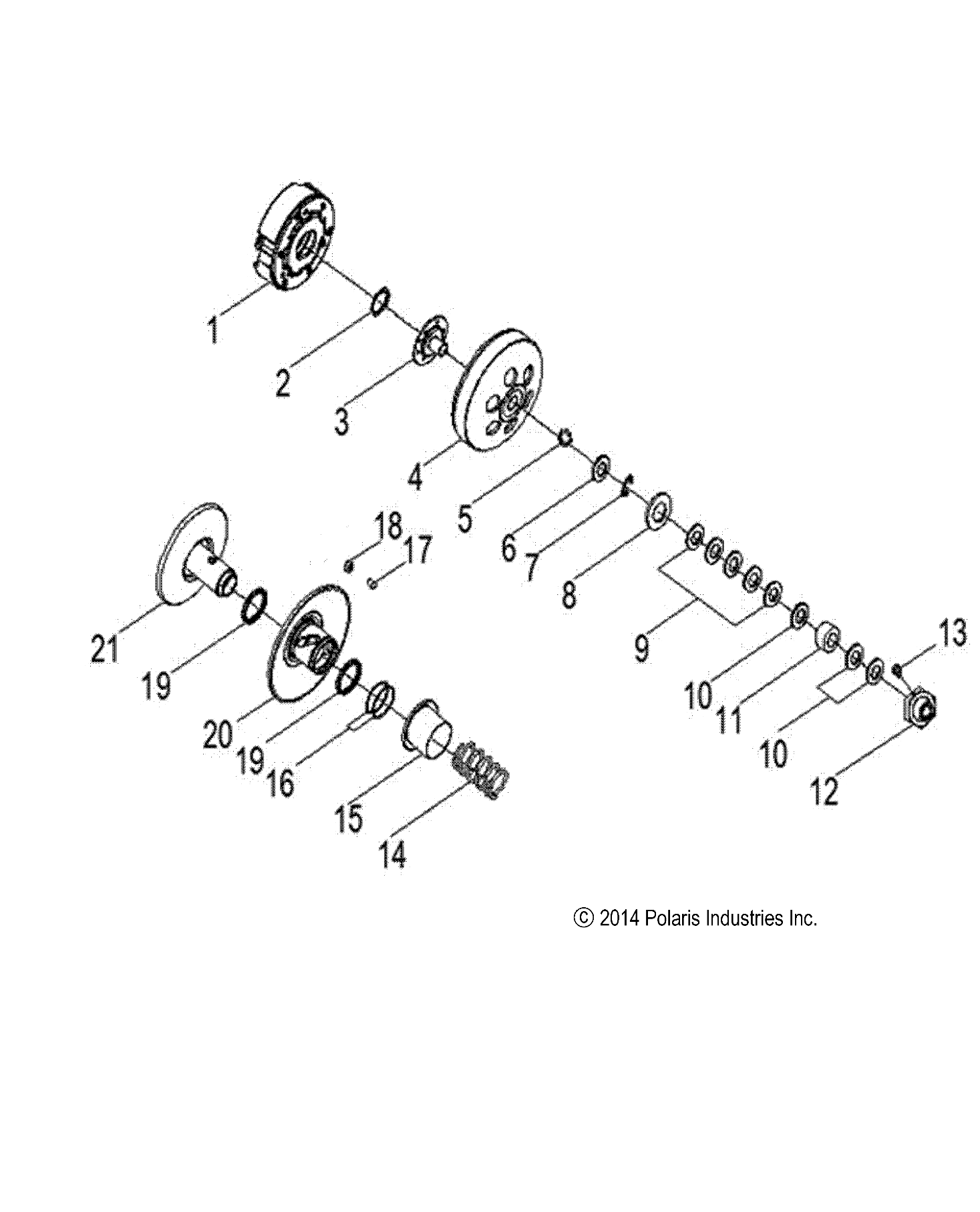 DRIVE TRAIN, SECONDARY CLUTCH - A22YAP20A4 (49ATVCLUTCHDRIVEN08PHX)