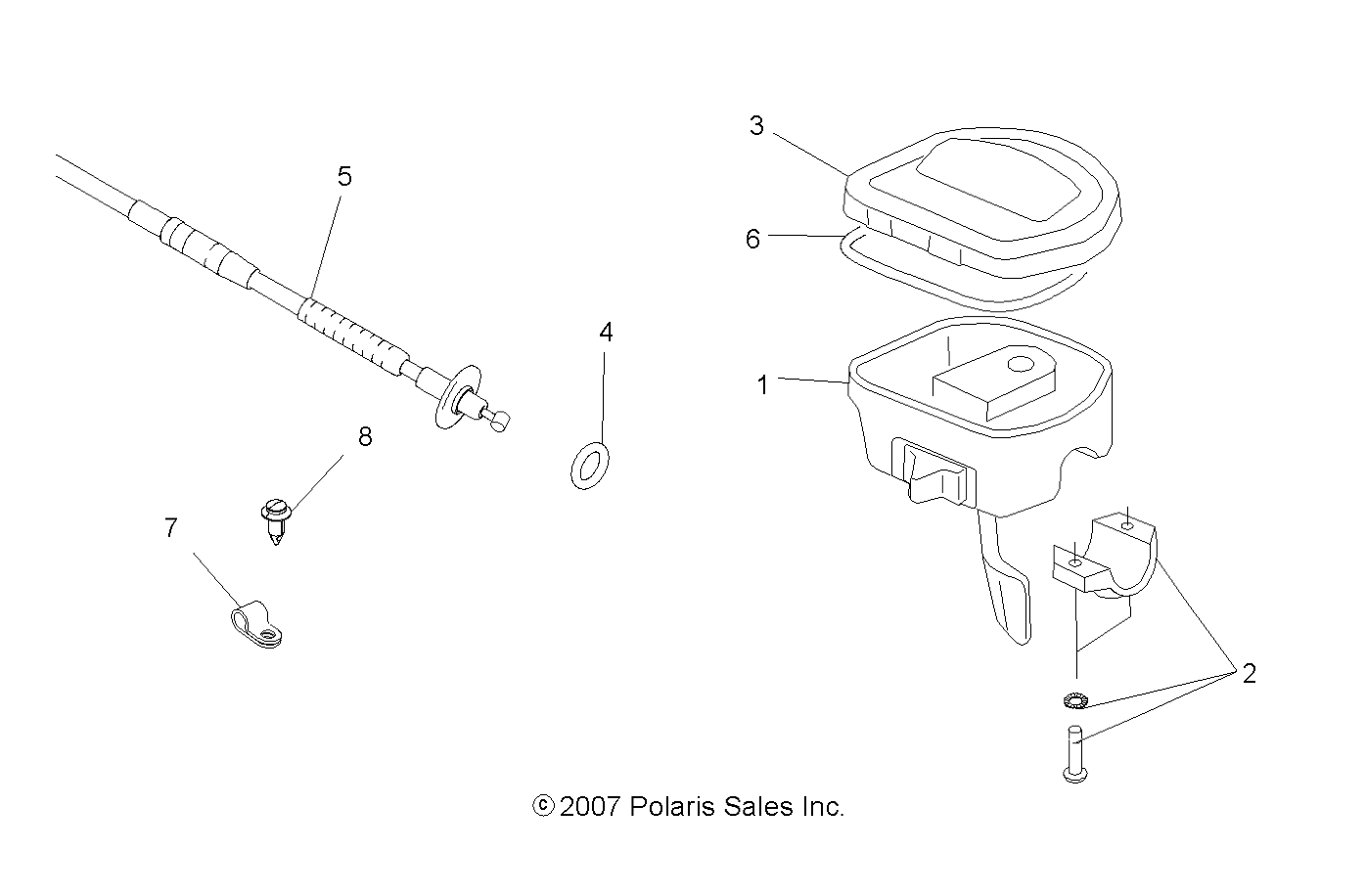 STEERING, CONTROLS and THROTTLE ASM. and CABLE - A14MH76FD (49ATVCONTROLS08SP800EFI)