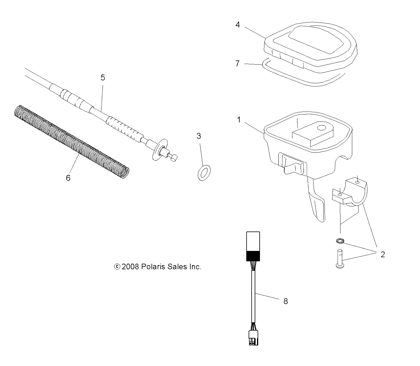 STEERING, CONTROLS and THROTTLE - A08TN50AT/AX/AZ (49ATVCONTROLS08SPX2)