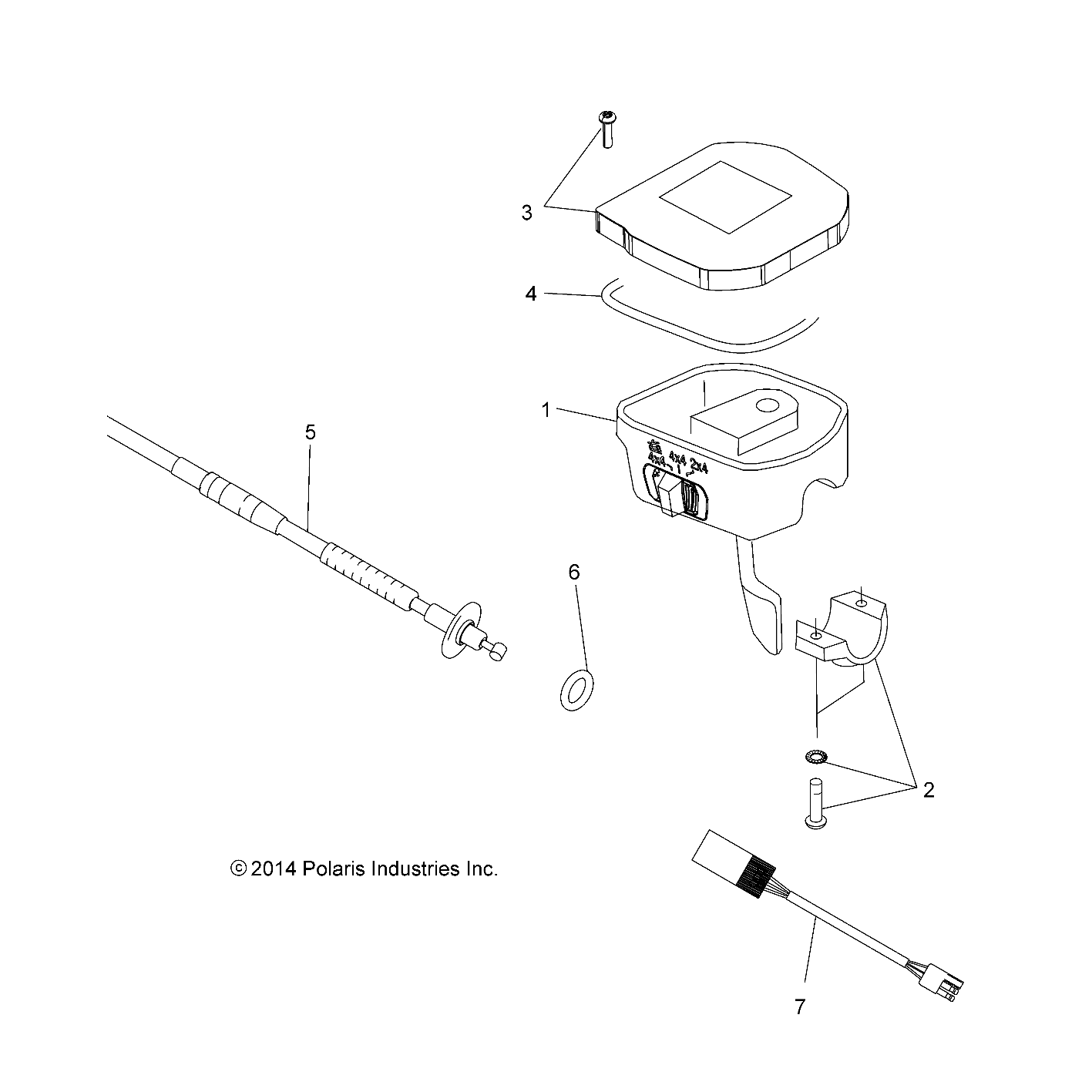 STEERING, CONTROLS, THROTTLE ASM. and CABLE - A18SHD57B9/E57BB/E57BS (49ATVCONTROLS15570SP)