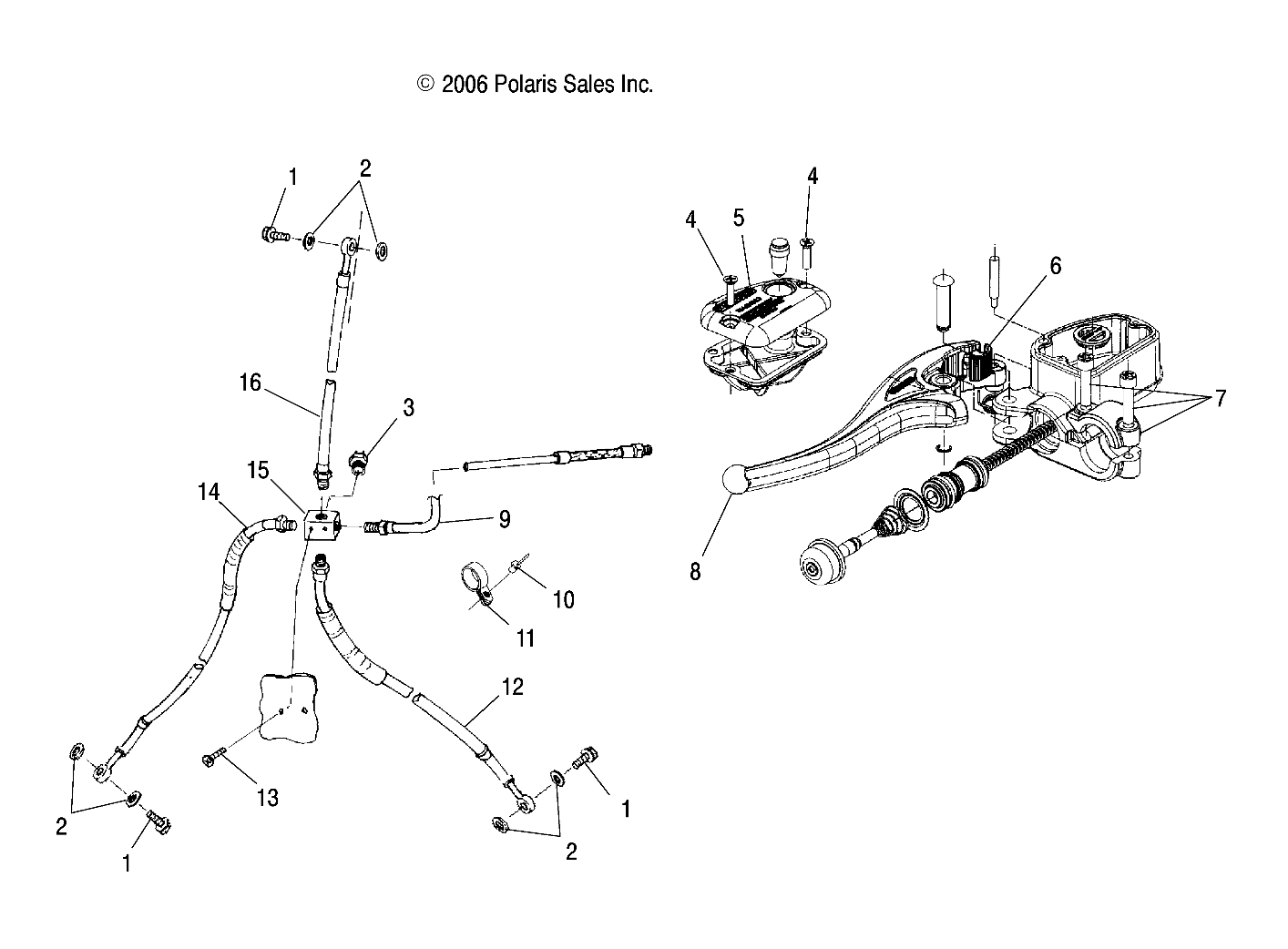 BRAKE, HAND/BRAKE LINE - A07CA32AA (49ATVCONTROLSBOSS)