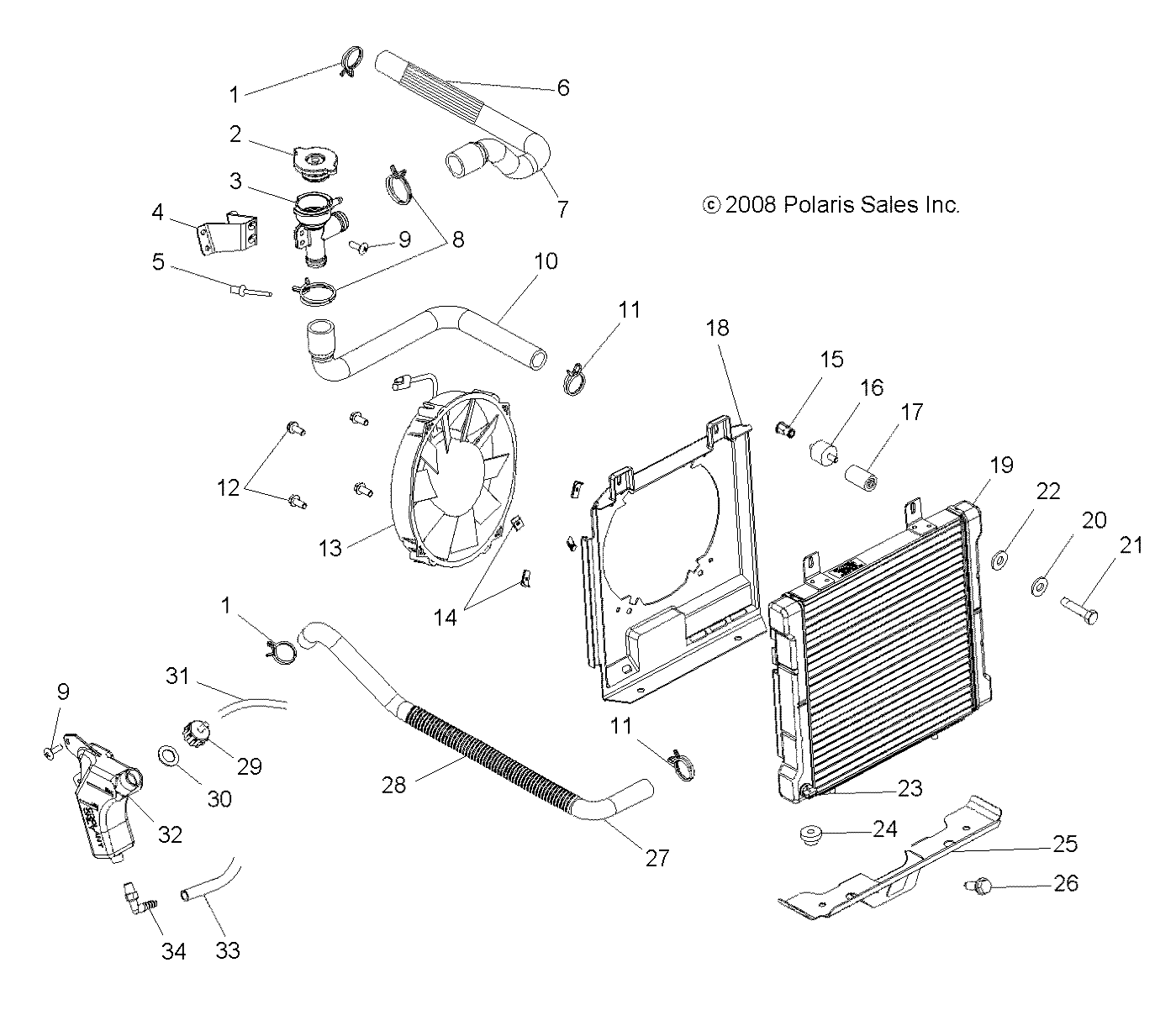 ENGINE, COOLING SYSTEM - A08CL50AA (49ATVCOOL086X6)