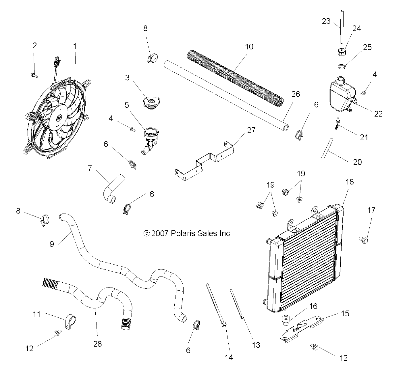 ENGINE, COOLING SYSTEM (Built 4/06/09 and Before) - A09MH50AX/AX/AZ (49ATVCOOL08SP500)