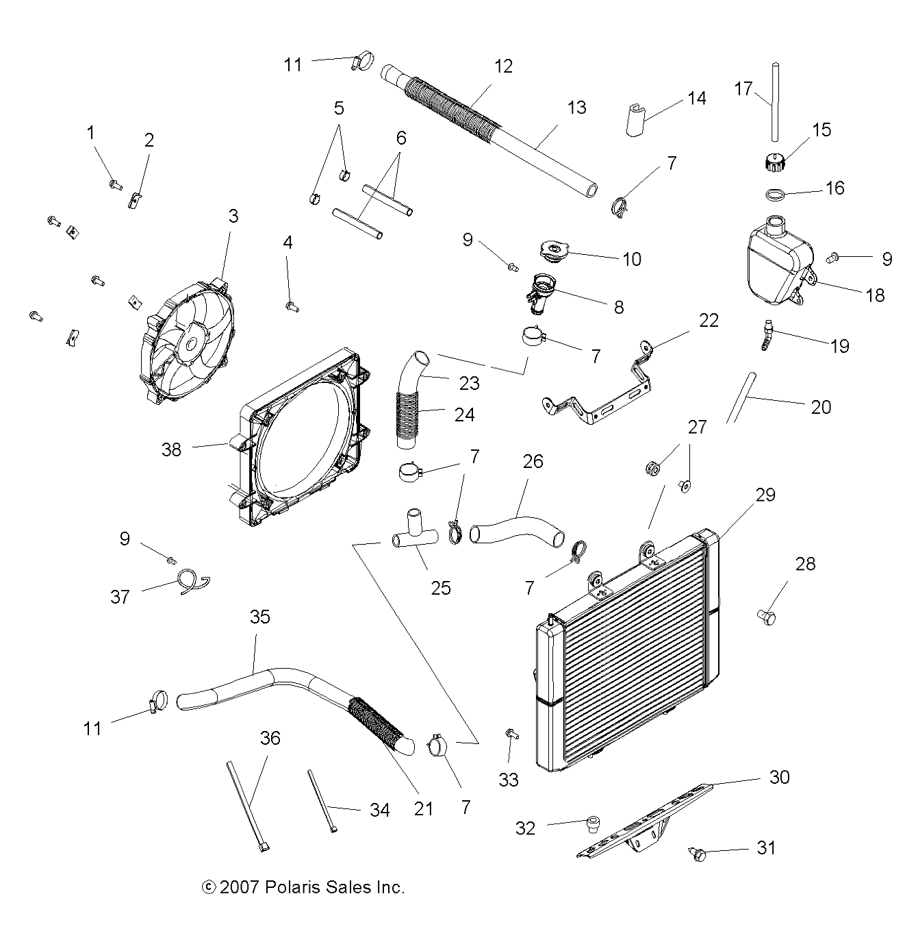 ENGINE, COOLING SYSTEM - A08MH76SS/SF (49ATVCOOL08SP800EFI)