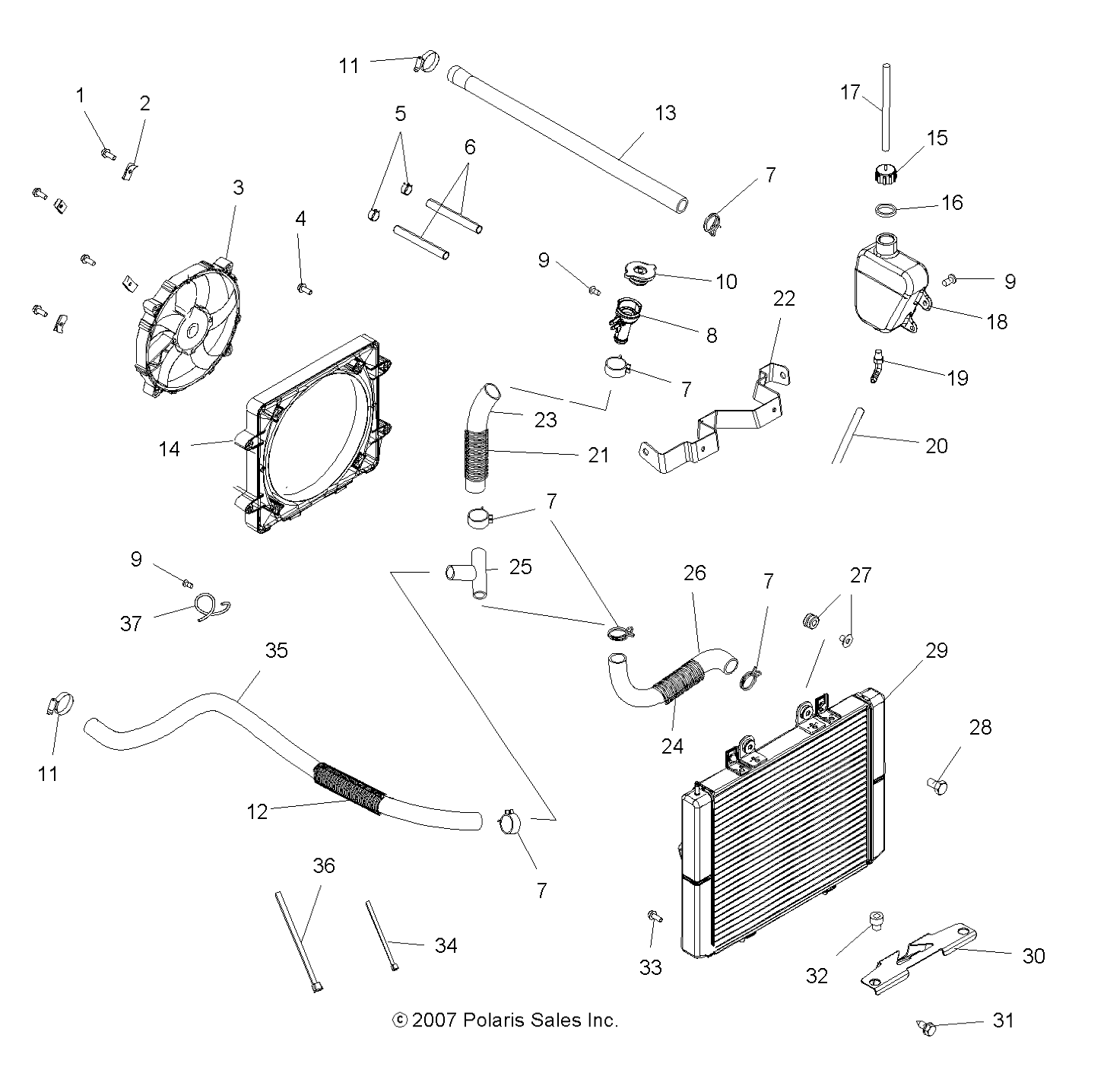 ENGINE, COOLING SYSTEM - A08DN76AF/AG/AH/AL/AJ/AS (49ATVCOOL08SPTRG800)