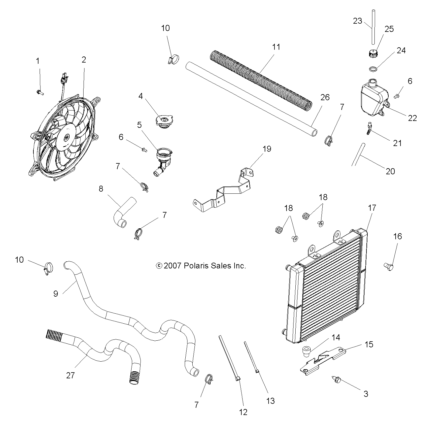 ENGINE, COOLING SYSTEM - A08DN50AF/AS/AW/AZ (49ATVCOOL08SPX25)