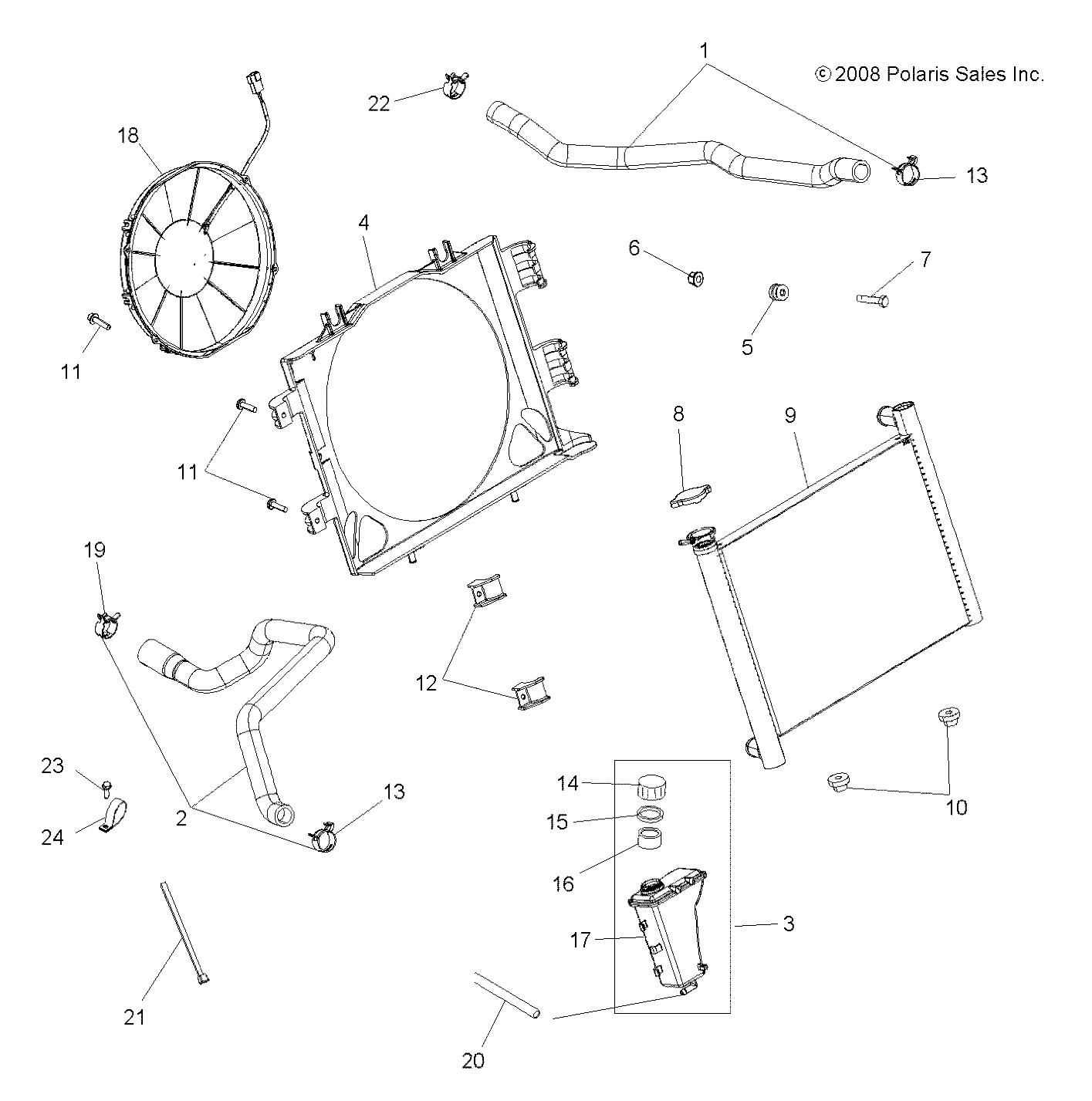 ENGINE, COOLING SYSTEM - A09ZN85/8X ALL OPTIONS (49ATVCOOL09SPEPS850)