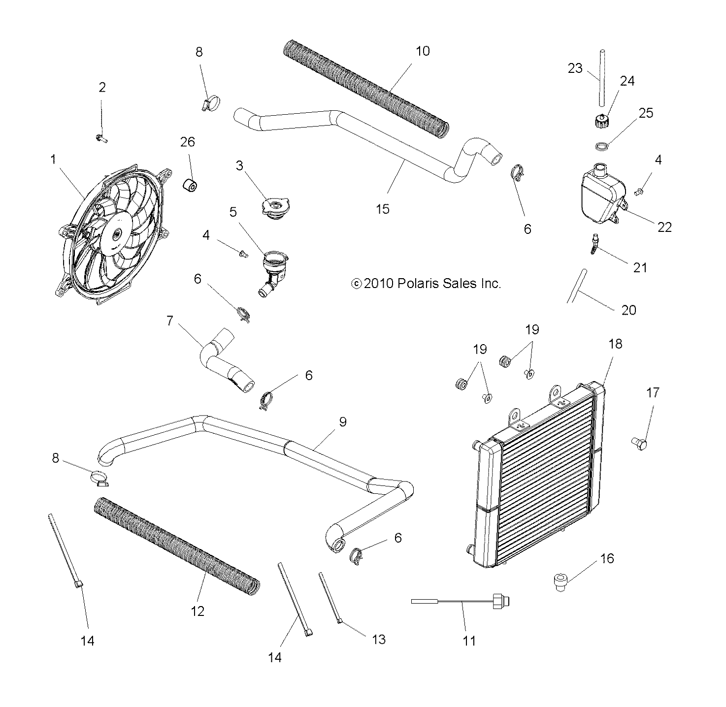 ENGINE, COOLING SYSTEM - A11DH50FX (49ATVCOOL11SP500TRG)