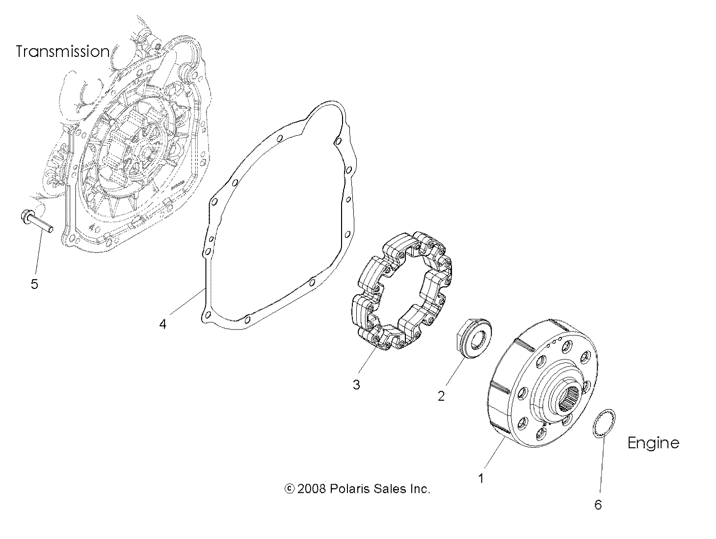 DRIVE TRAIN, DRIVE COUPLER (Built 3/01/11 and Before) - A11ZX55FF (49ATVCOUPLER09SPXP550)