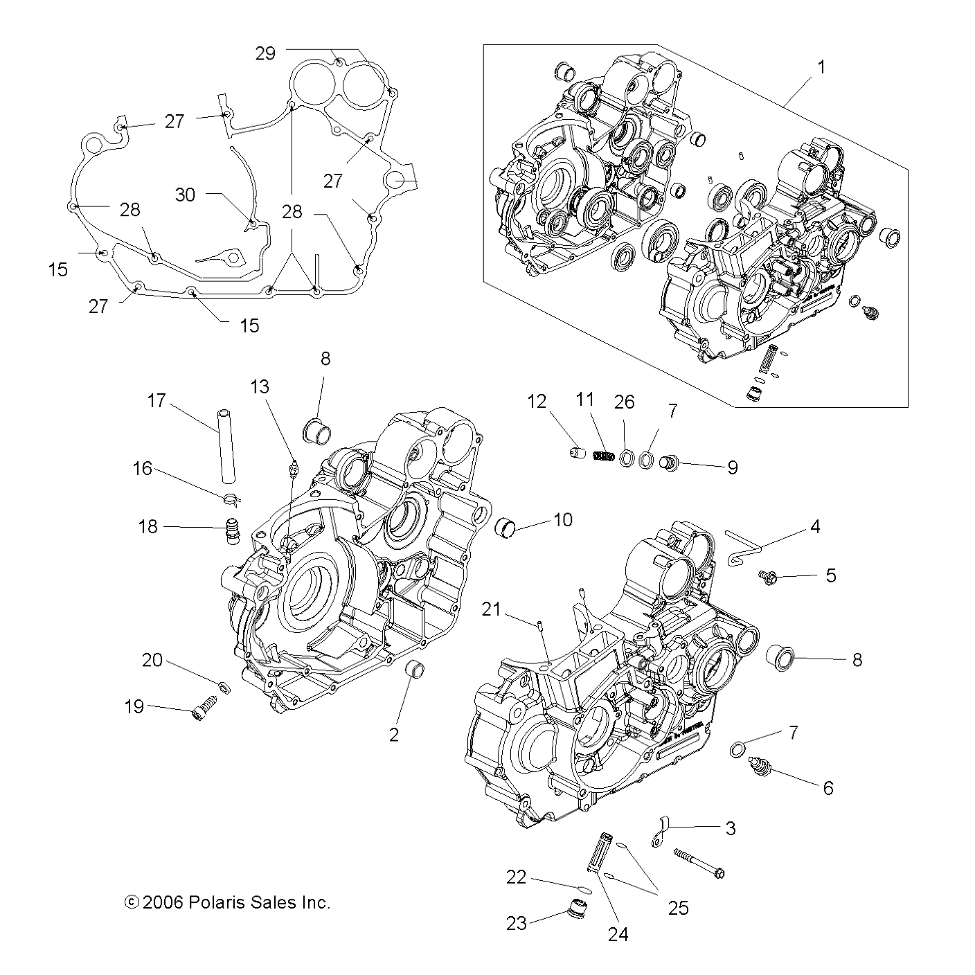 ENGINE, CRANKCASE - A07GP52AA/AB (49ATVCRANKCASE07OUT525)