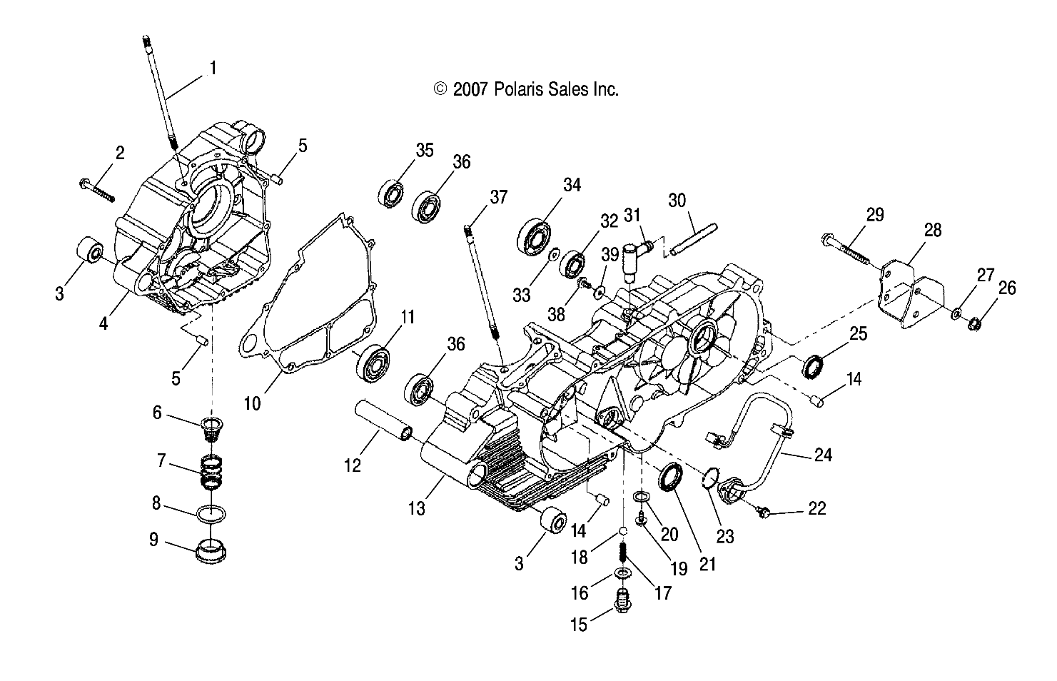 ENGINE, CRANKCASE - A08PB20EB (49ATVCRANKCASE08PHX)