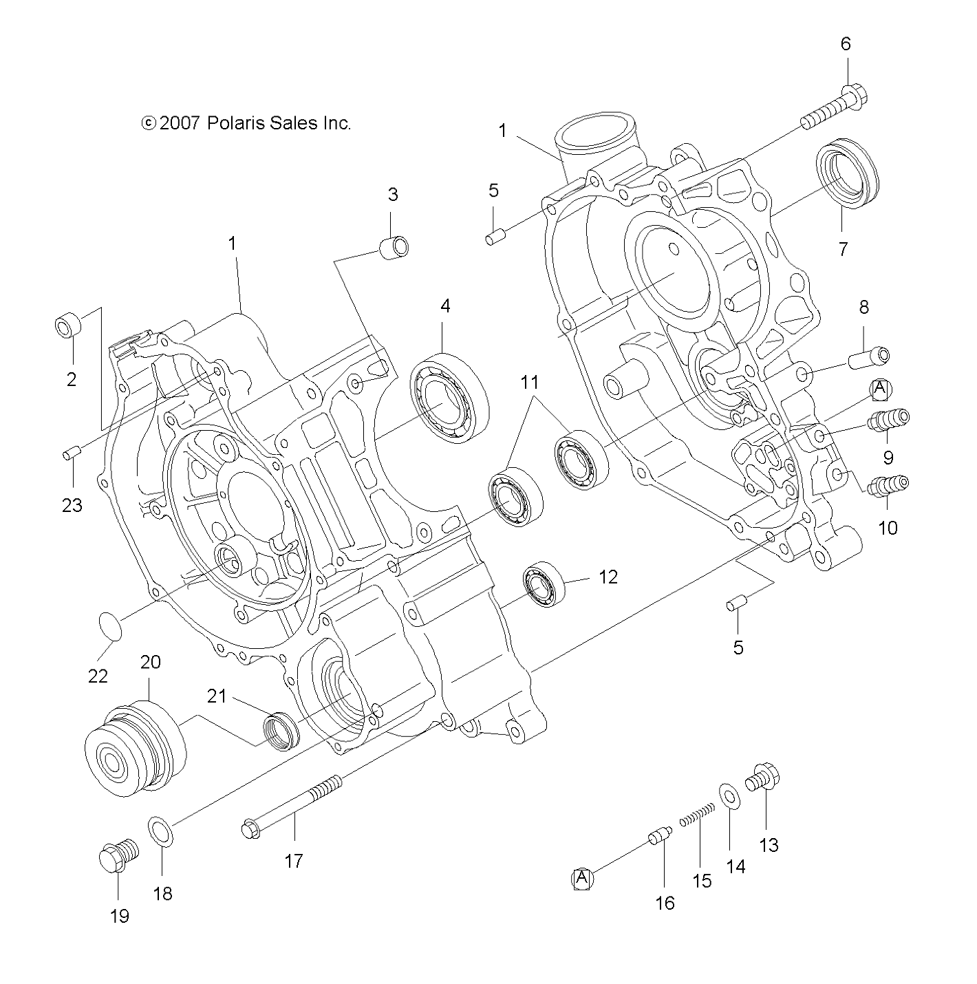 ENGINE, CRANKCASE - A08BA50FA (49ATVCRANKCASE08SCRAM)