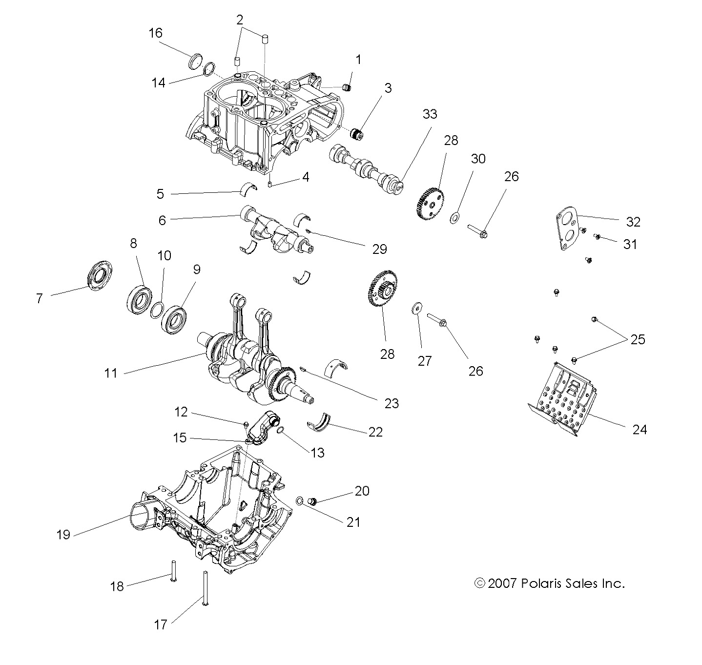 ENGINE, CRANKCASE and CRANKSHAFT - R09VH76FX (49ATVCRANKCASE08VISTA)