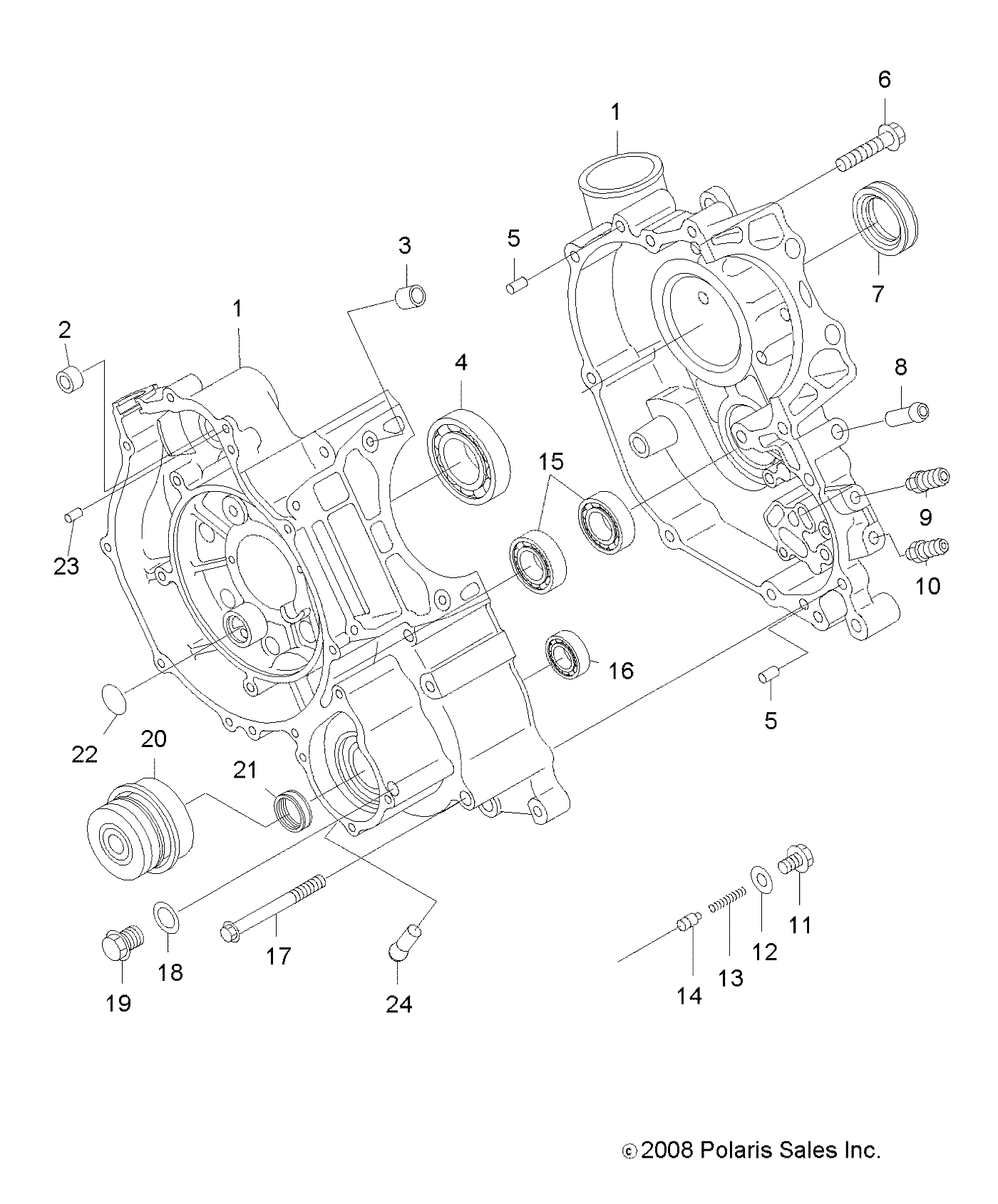 ENGINE, CRANKCASE - R09RB50AF (49ATVCRANKCASE09SP500)