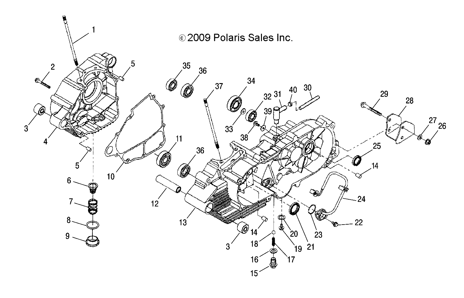 ENGINE, CRANKCASE - A23YAP20N4 (49ATVCRANKCASE10PHX)