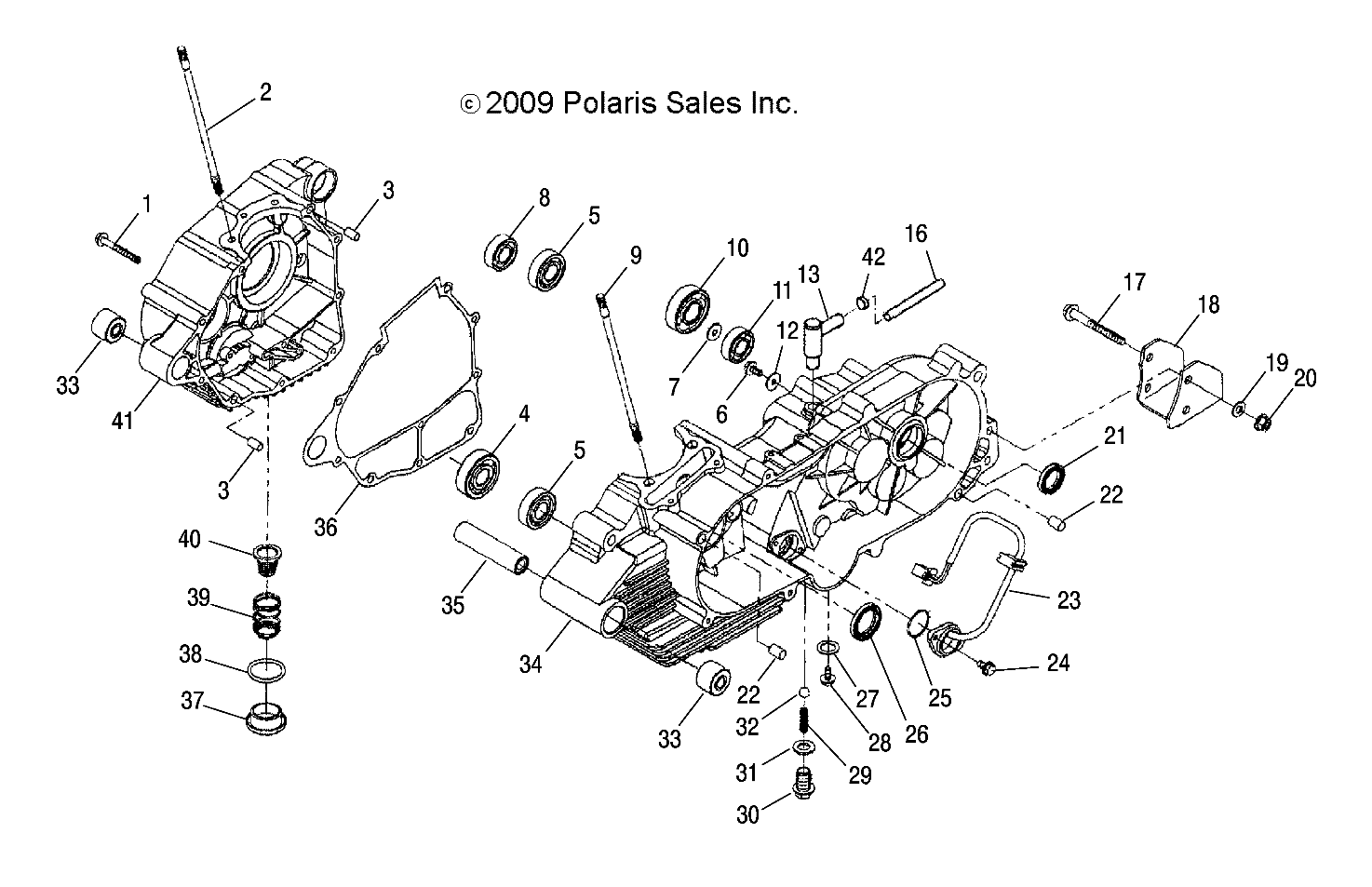 ENGINE, CRANKCASE - A10PB20EB (49ATVCRANKCASE10PHXQD)