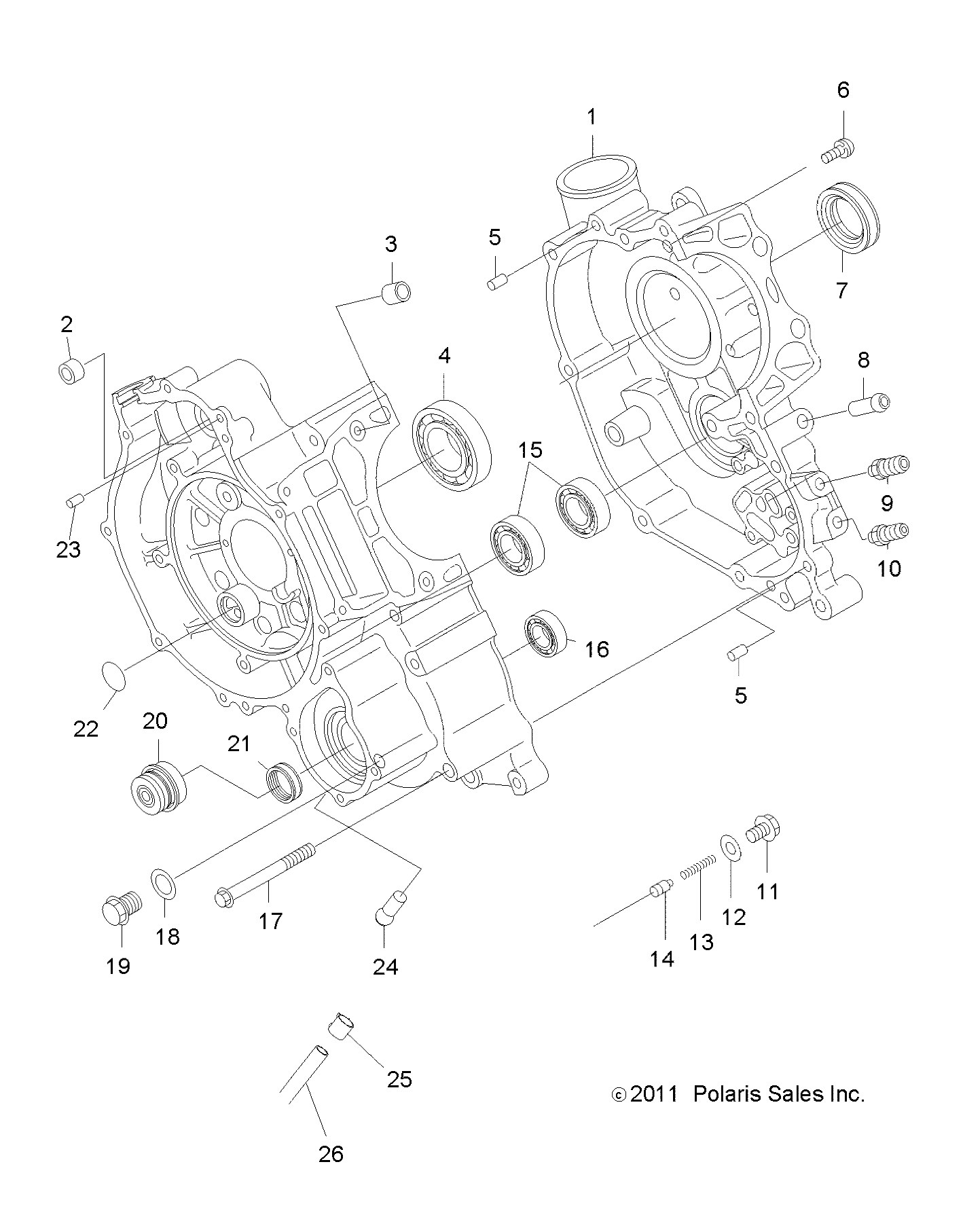 ENGINE, CRANKCASE - A13MB46TH (49ATVCRANKCASE12400)